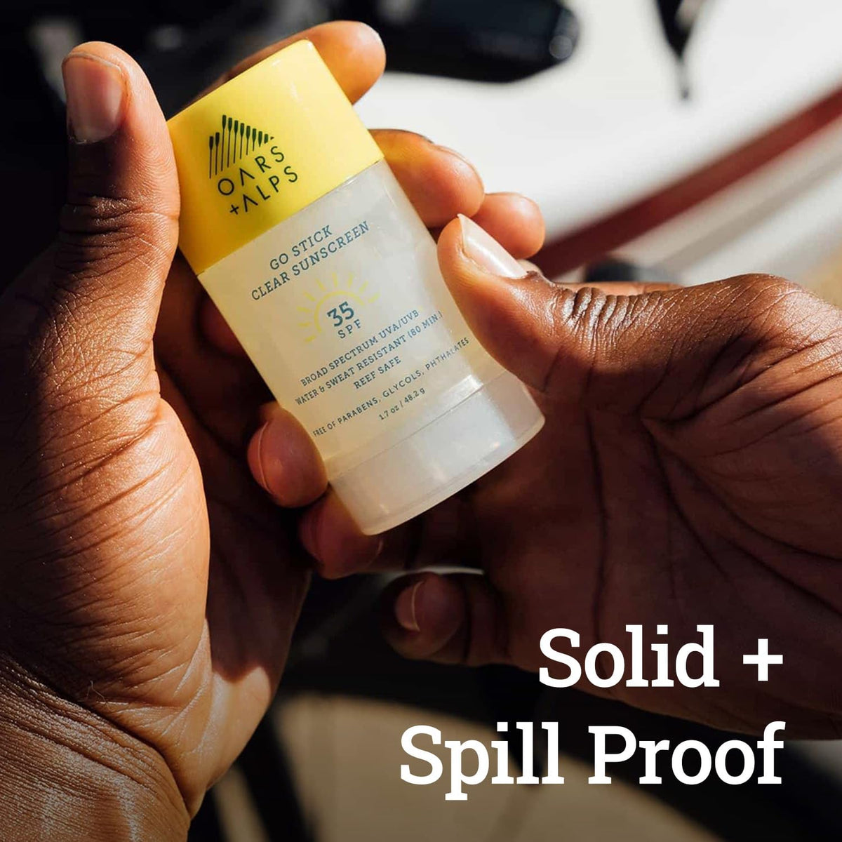 Black Oars + Alps Go Stick SPF 35 Face Sunscreen, Skin Care Infused with Vitamin E and Antioxidants, Water and Sweat Resistant, TSA Friendly