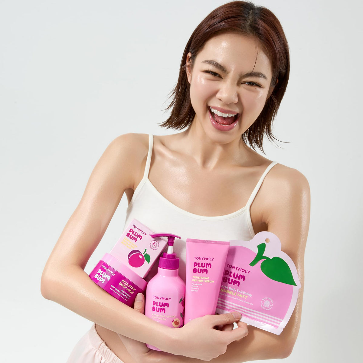 Lavender TONYMOLY Plum Bum Korean Body Serum - Tightening Plum Extract Formula