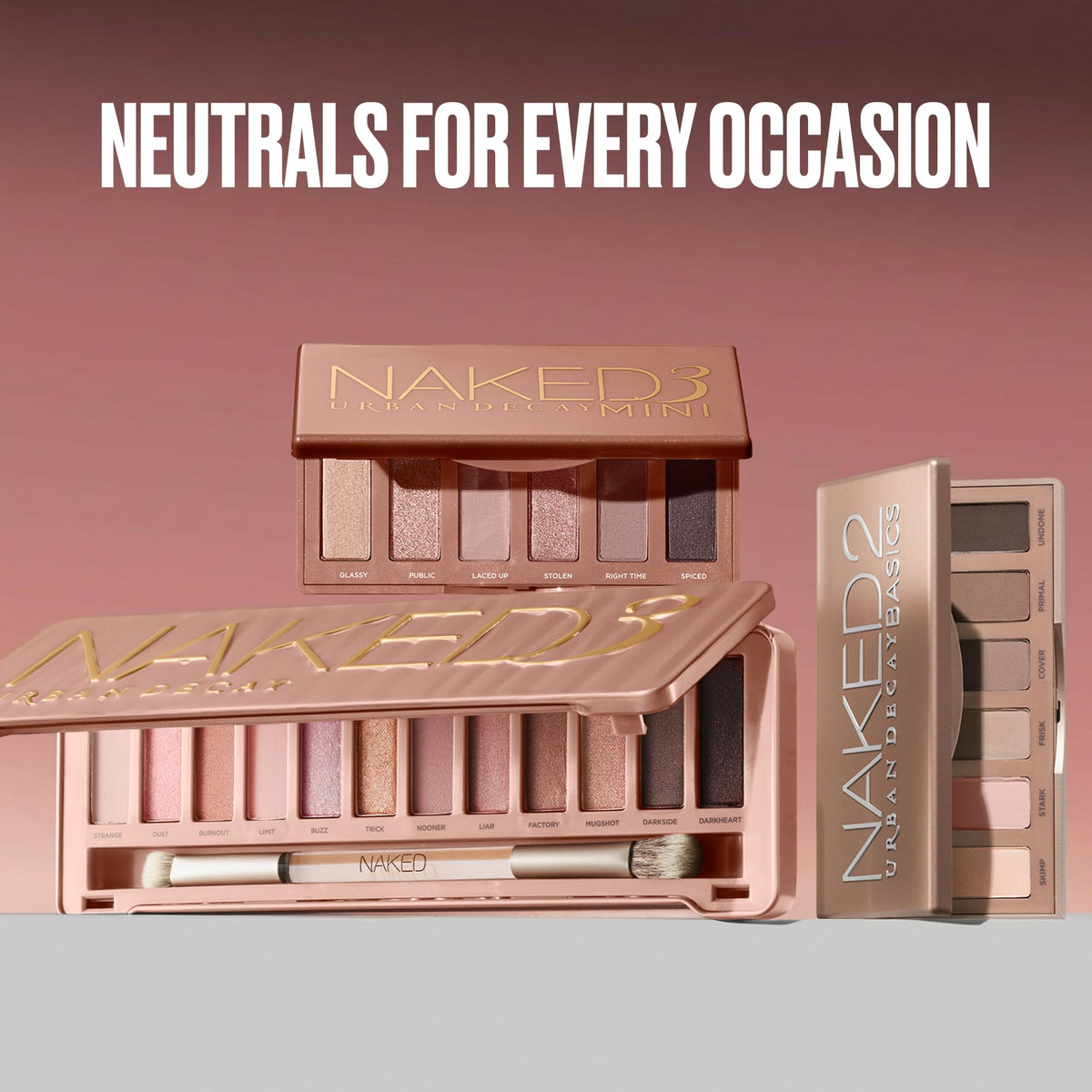 Gray Urban Decay Naked3 Eyeshadow Palette - 12 Rosy Soft Pink Neutral Shadows