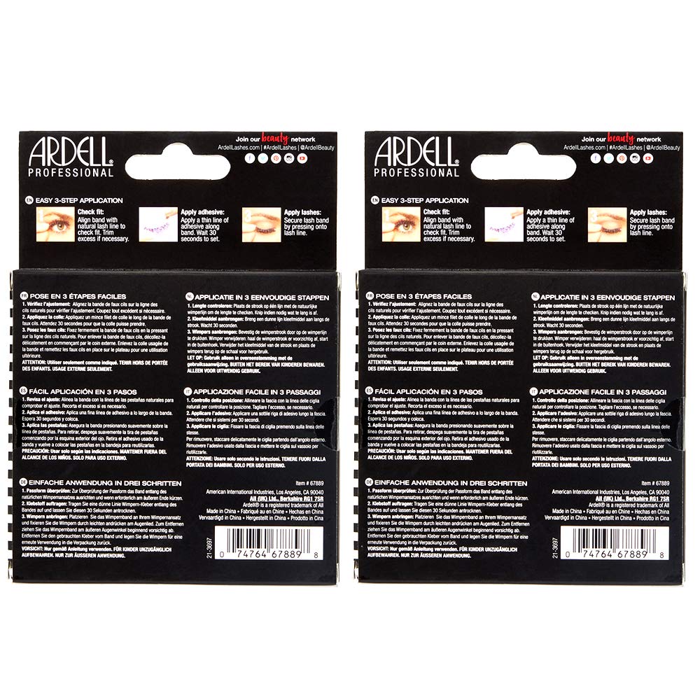 Black Ardell Natural Look Mega Volume, 252 - Full Volume, Long-Lasting Fake Lashes for Flawless Look, 4 Pairs