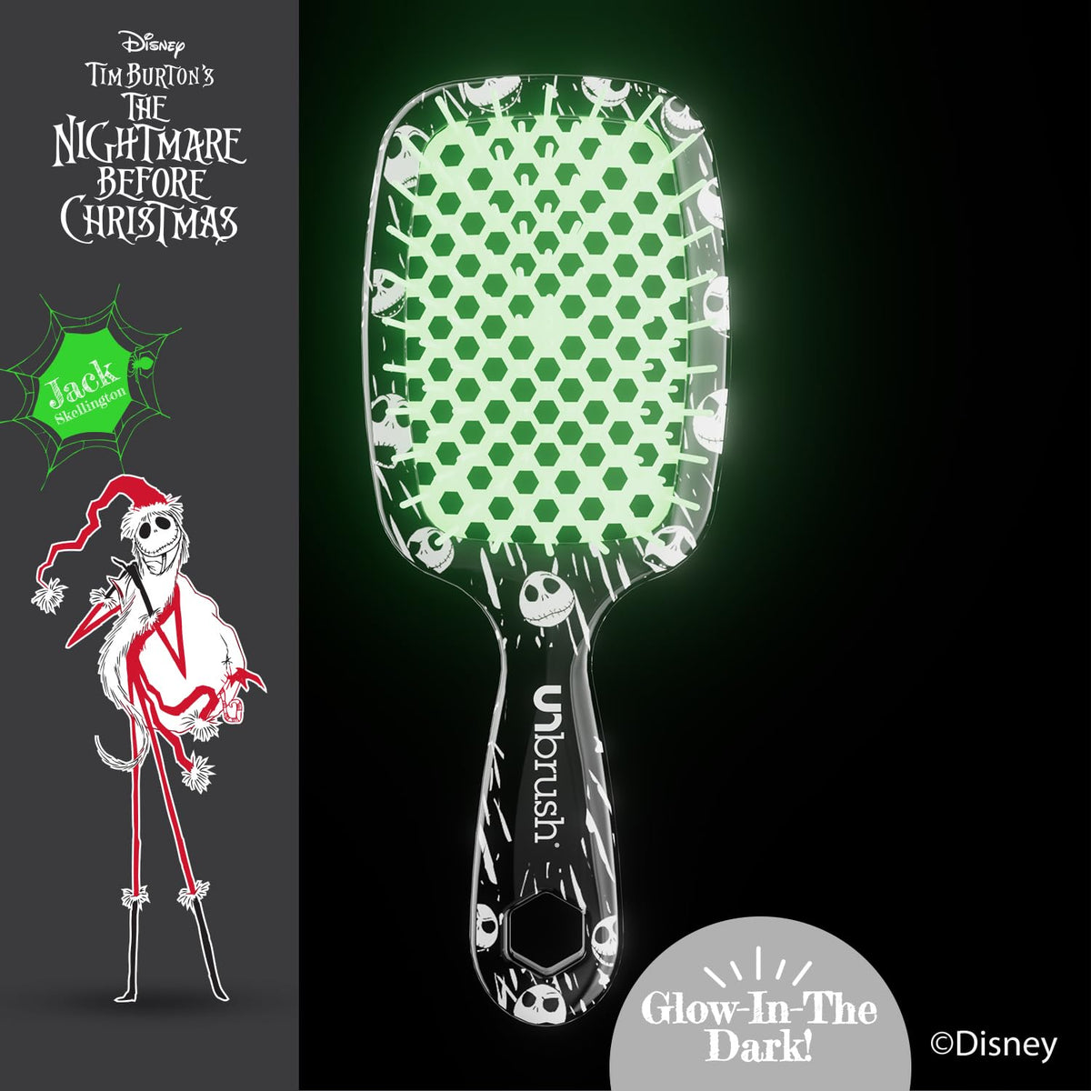 Black FHI Heat UNbrush Nightmare Before Christmas Collection - Jack, Sally, Oogie Boogie, and Zero