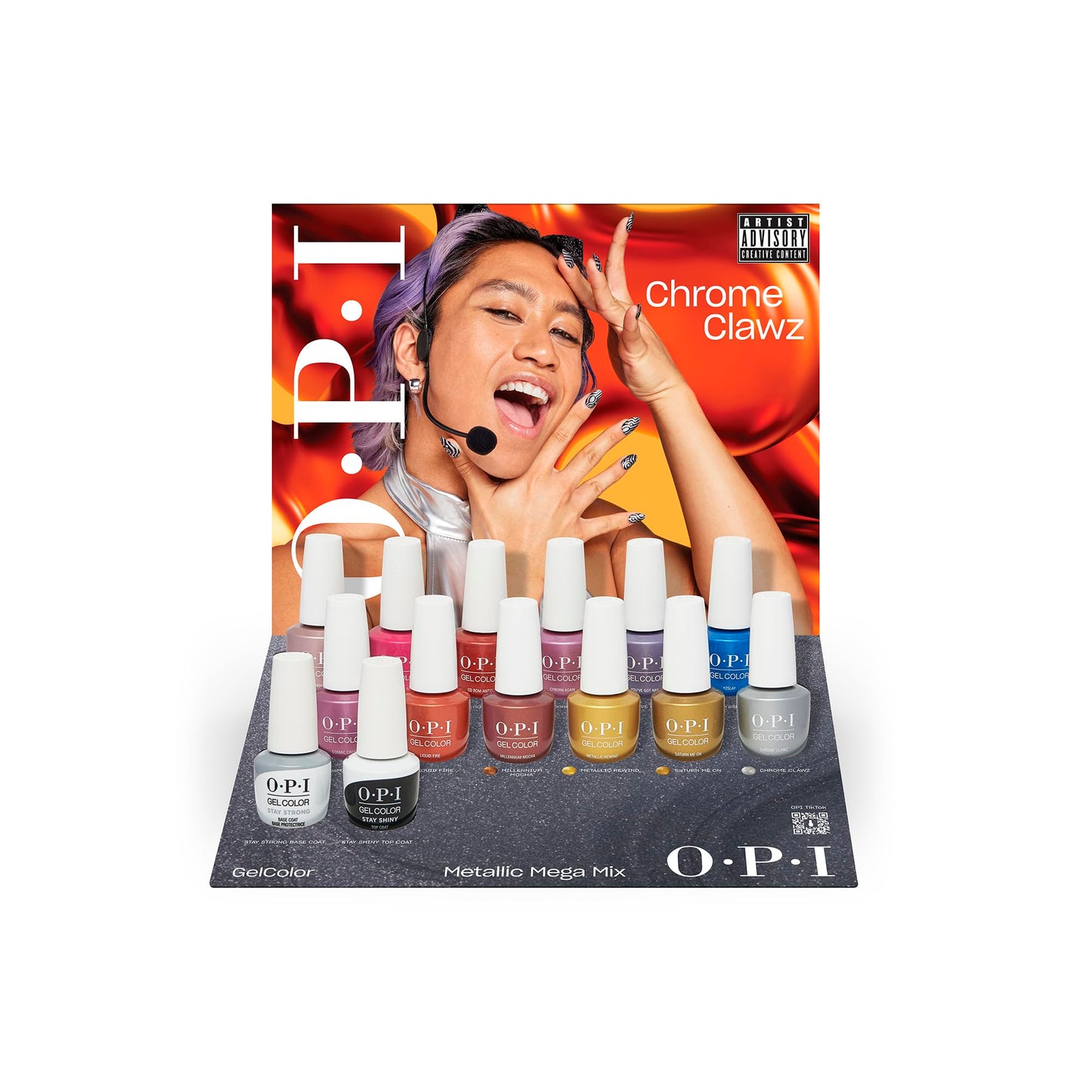 White Smoke OPI GelColor Y2Slay | Opaque Bright Blue Metallic UV Cure Gel Nail Polish | Metallic Mega Mix Collection
