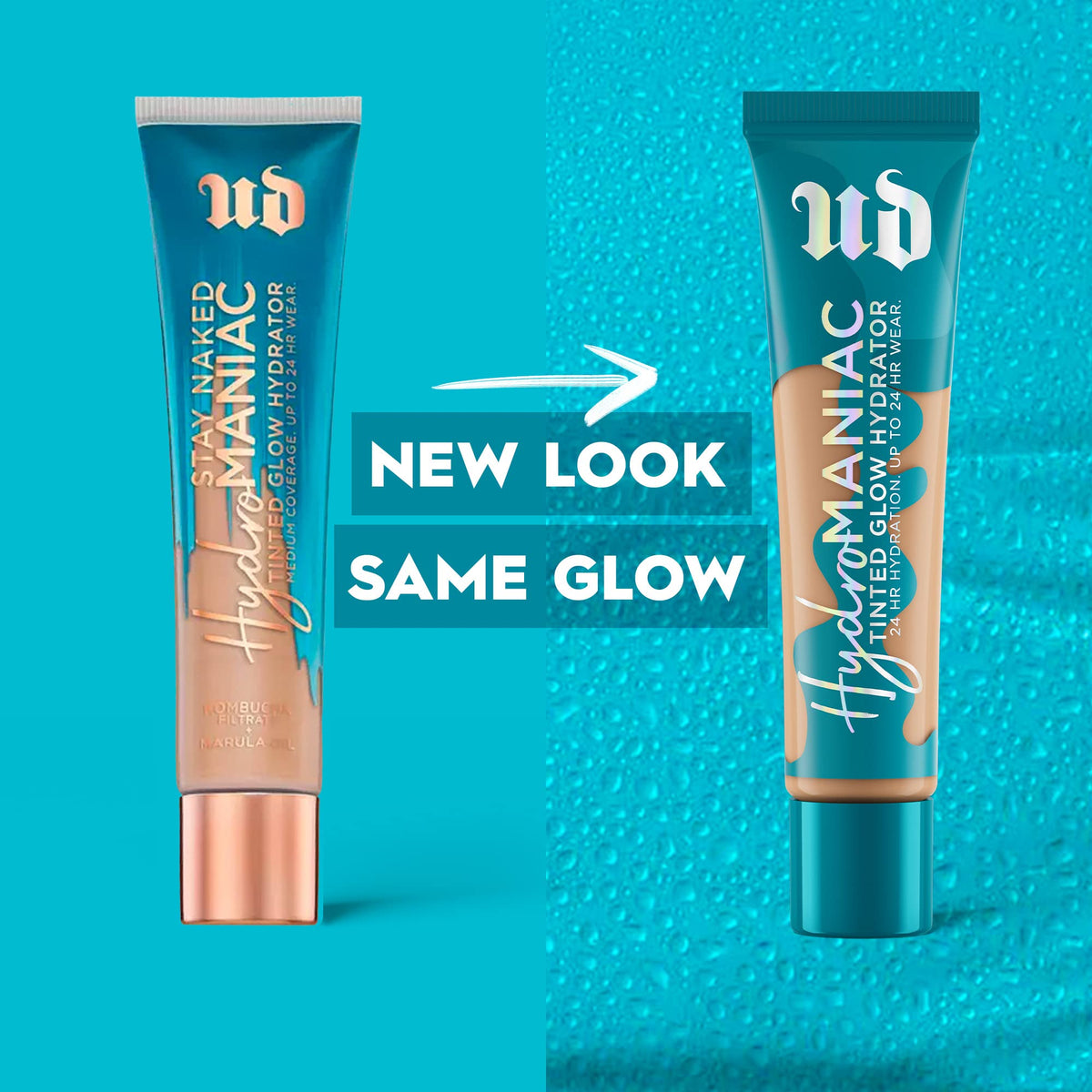 Dark Turquoise Urban Decay Hydromanic Hydrating Dewy Foundation for Glowy Skin