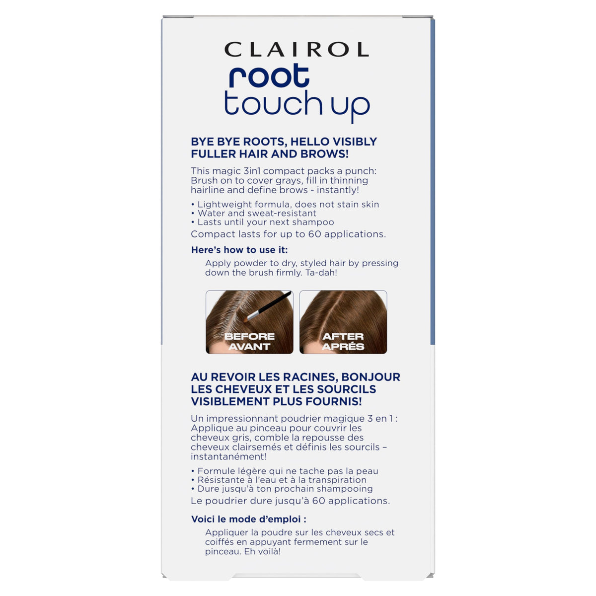 White Smoke Clairol Root Touch-Up Temporary Concealing Powder, Medium Brown, Pack of 1