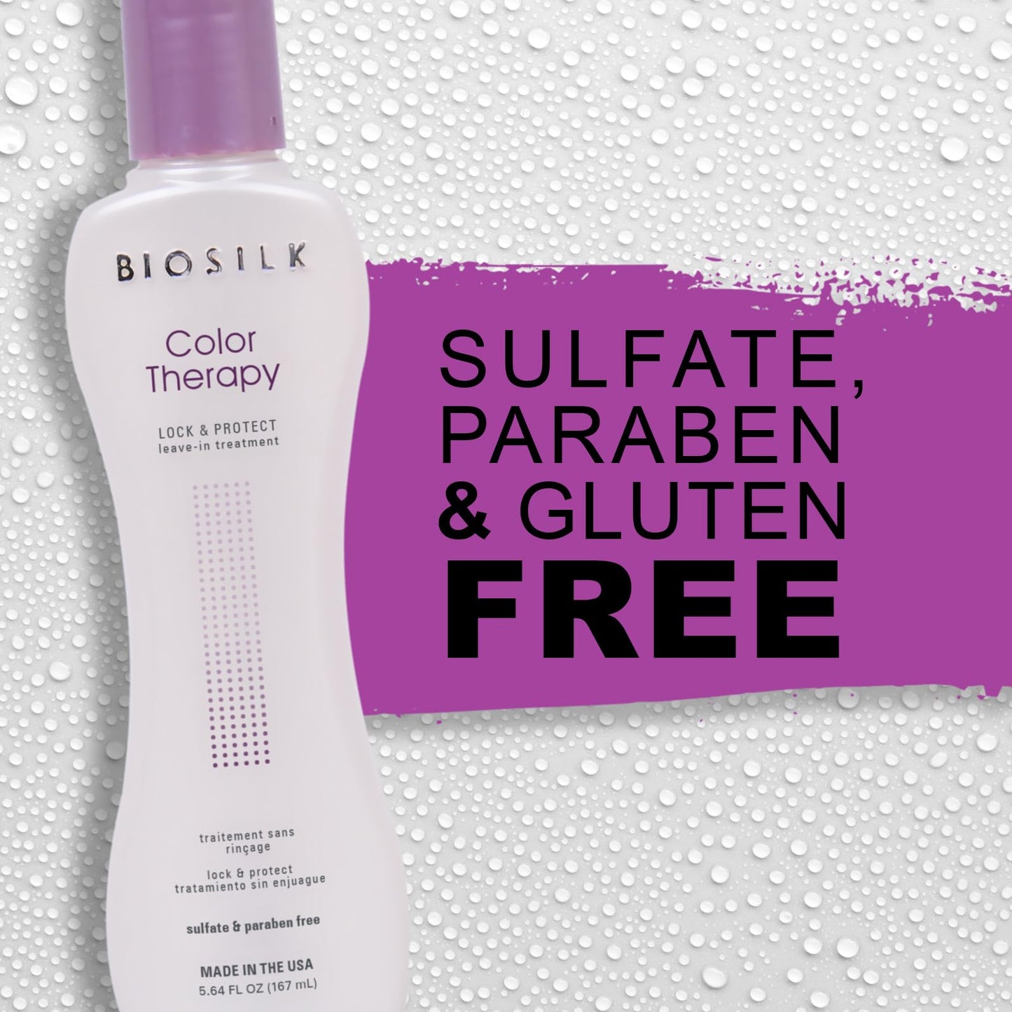 Light Gray BioSilk Color Therapy Lock & Protect, Prevents Color Loss & Strengthens Hair, Keeps Color Vibrant & Rich, Sulfate, Paraben & Cruelty-Free, 5.64 Oz
