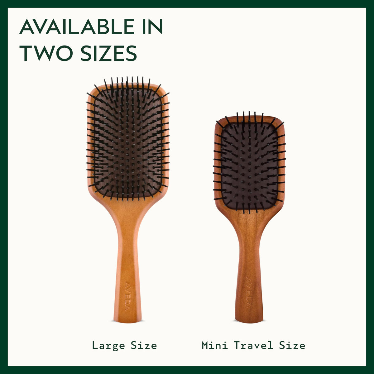 White Smoke Aveda Wooden Mini Paddle Brush | Travel Size | Detangling, Smoothing Brush | Straightening, Blow Drying | All Hair Types
