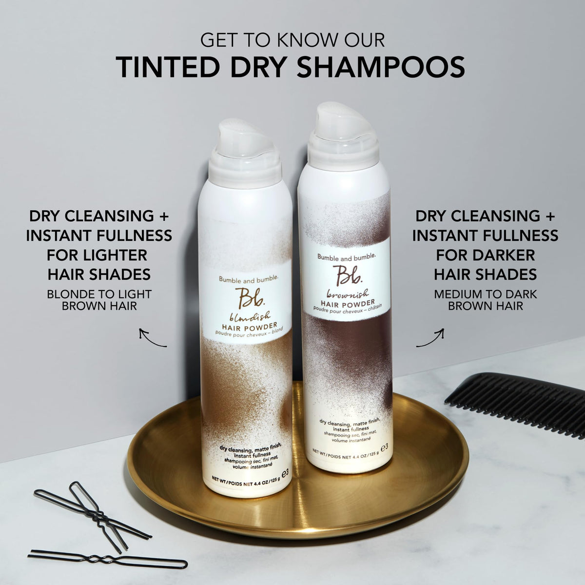 Gray Bumble and bumble. Blondish Tinted Dry Shampoo | Dry Shampoo Adds Volume and Root Coverage | Blonde Tint, 4.4 Ounce