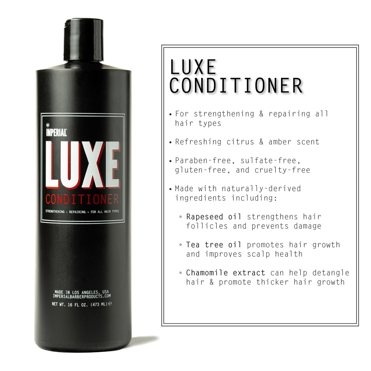 White Smoke Imperial Barber Grade Products | Luxe Hair Conditioner, 16oz