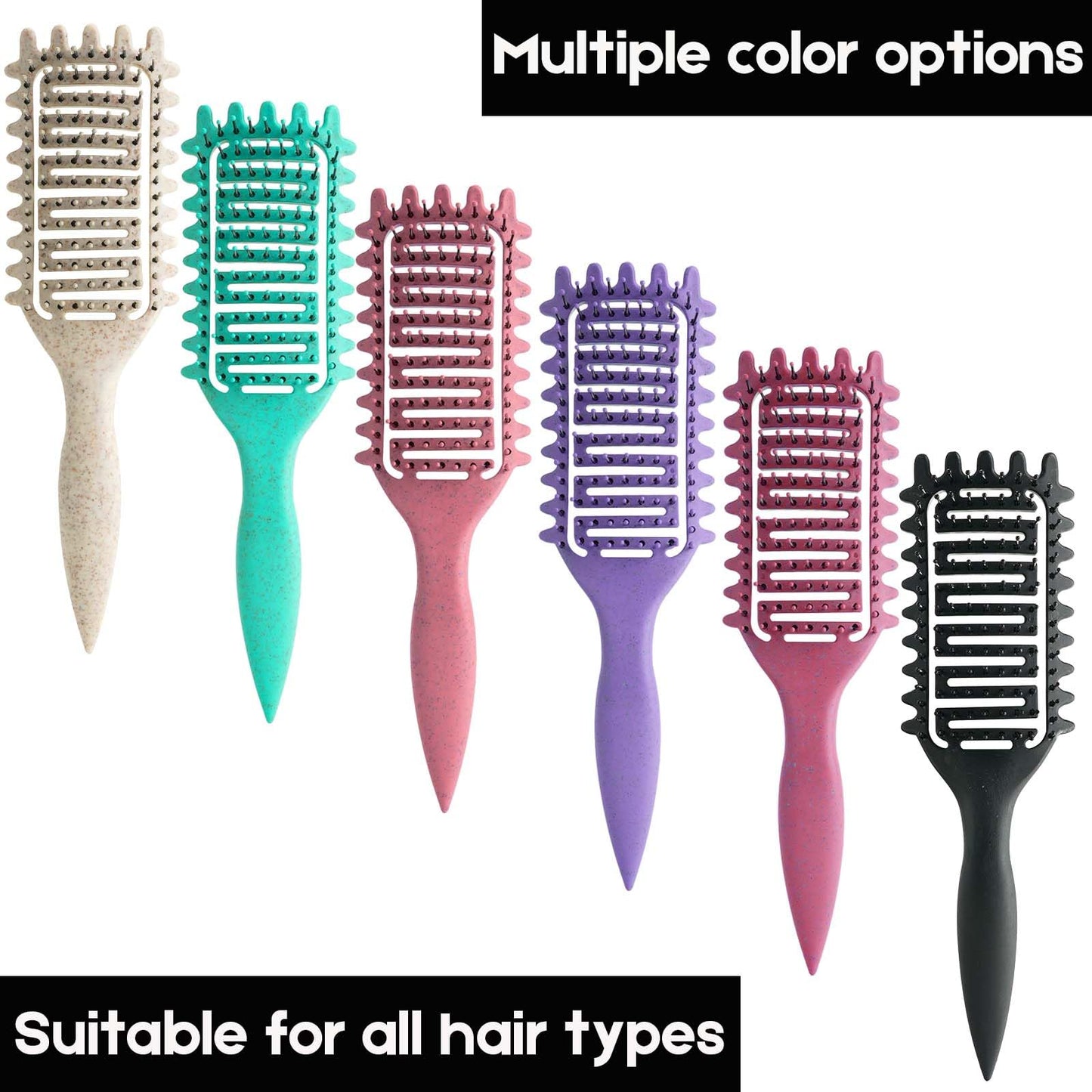 White Smoke Curl Defining Brush for Curly Hair, Vented Detangling Hair Brush for Wet and Dry Styling, Curved Brush for Shaping and Smoothing Curl Clumps, Lightweight Hair Brush (Beige)