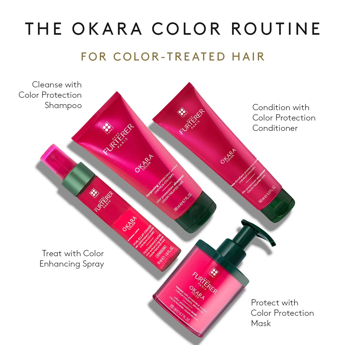 White Smoke Rene Furterer OKARA Color Protection Spray - Safe for Color-Treated Hair - Leave-In - Bi-Phase - Sulfate & Paraben-Free
