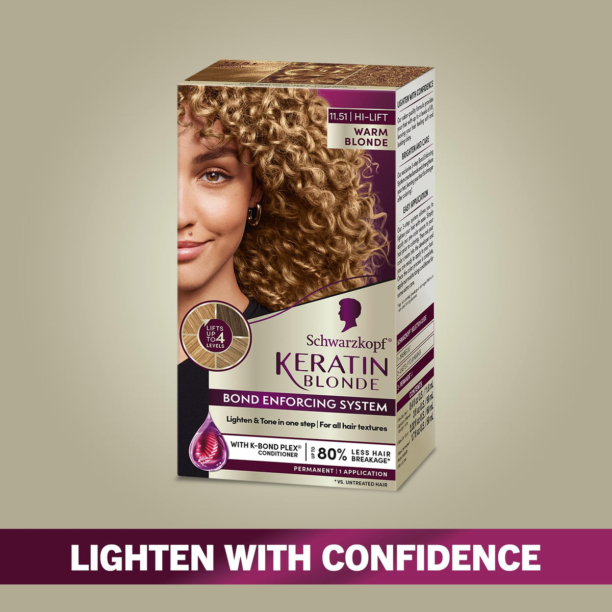 Dark Gray Schwarzkopf® Keratin Blonde 11.51 Warm Blonde Permanent Hair Dye