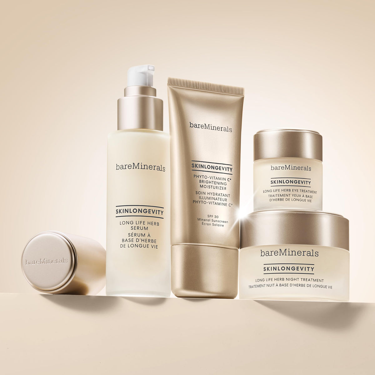 Light Gray bareMinerals SKINLONGEVITY Phyto-Vitamin C Moisturizer, 1.7 oz