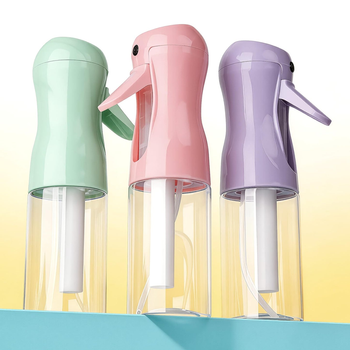 White Smoke RMNJPW 3Pcs Continuous Spray Bottles For Hair,Ultra Fine Mister for Hair Styling, Plants, Cleaning, Salon, Misting & Skin Care(200ml/6.8oz Green+Pink+Purple)