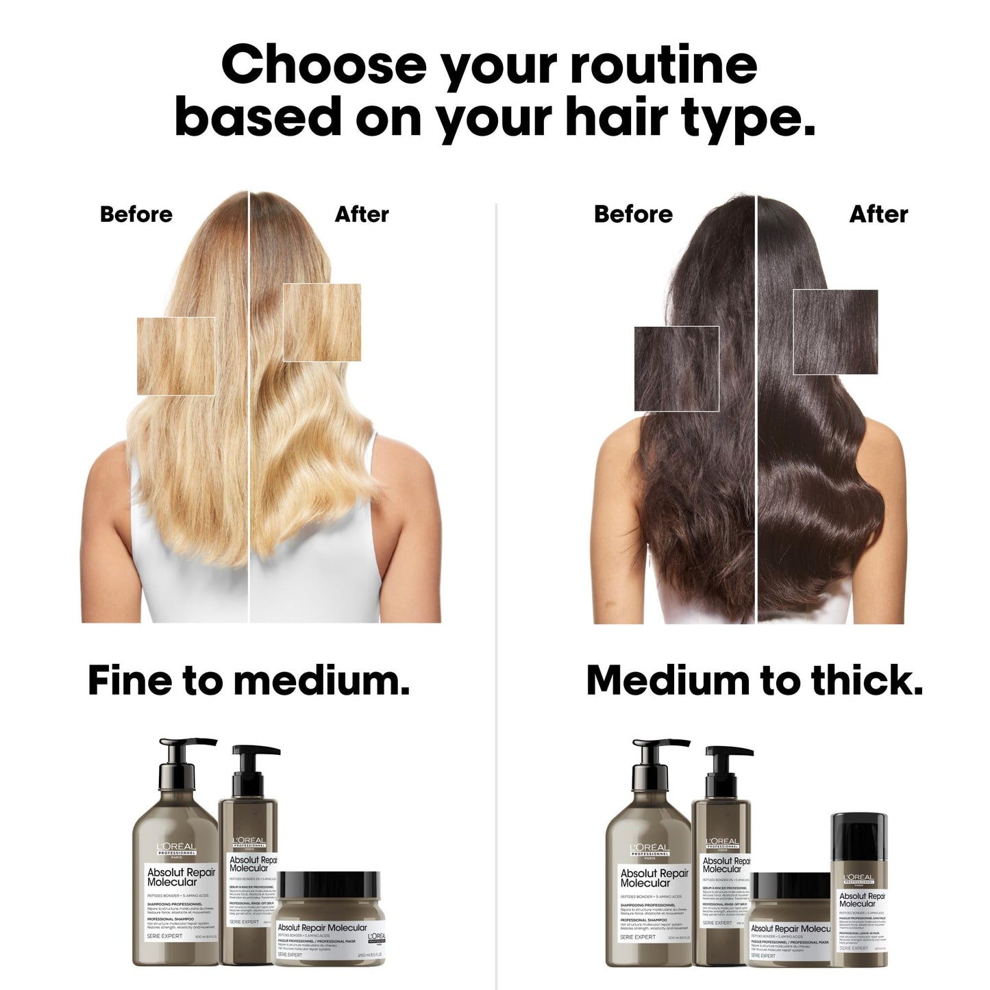 White Smoke L'Oréal Professionnel Paris Absolut Repair Molecular Shampoo - Bond Building & Hair Strengthening Shampoo, For All Color Treated and Damaged Hair, With Peptide Bonder & Amino Acids, Sulfate-Free