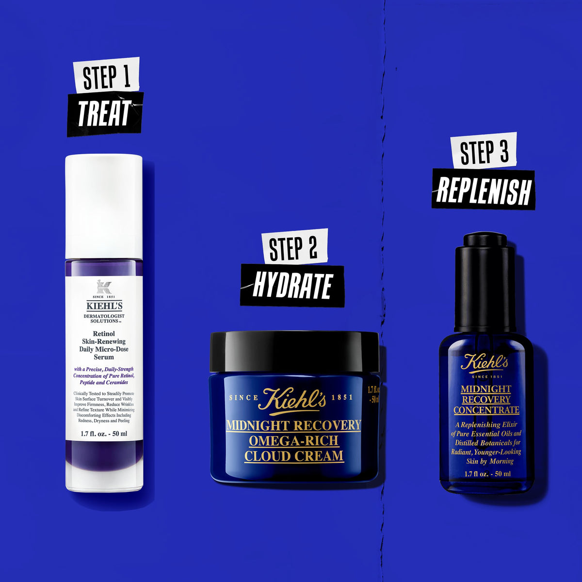 Dark Slate Blue Kiehl's - Midnight Recovery Cloud Cream - Anti-Aging Plumping - 1.7 fl oz