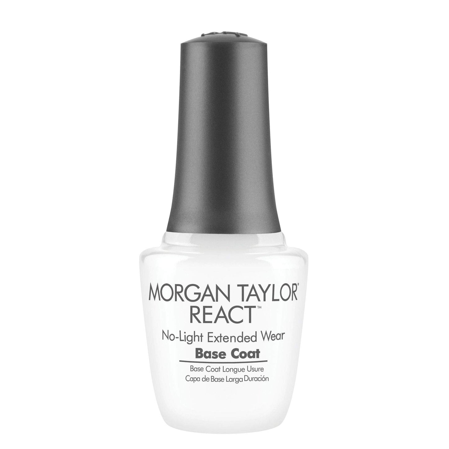 White Smoke Morgan Taylor REACT Base Coat - Gelish Infused Technology for Up to 10 Days of Wear, No LED Light Needed, Easy Soak-Free Removal, Professional Nail Lacquer Base Coat, Long-Lasting Adhesion, 0.5 oz.