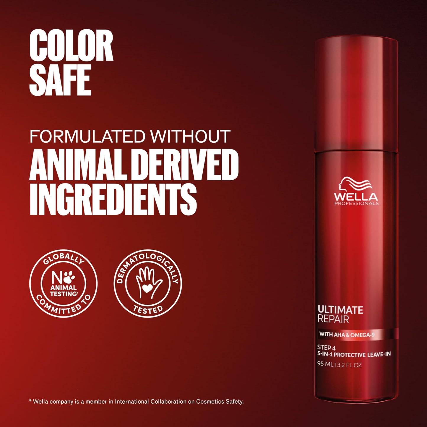 Dark Red Wella Professionals ULTIMATE REPAIR 5-in-1 Protective Leave-In Treatment for Damaged Hair | Repairs, Smoothens Frizz, UV & Heat Protectant | For All Hair Types | 3.2 Fl Oz