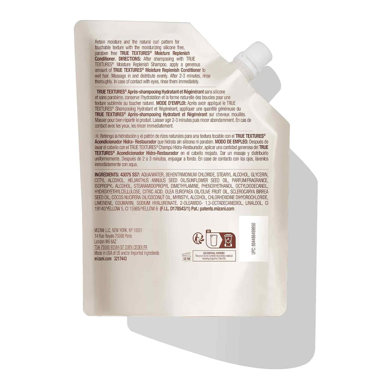 White Smoke Mizani True Textures Moisture Conditioner – For Curly Hair, 16.9 fl oz