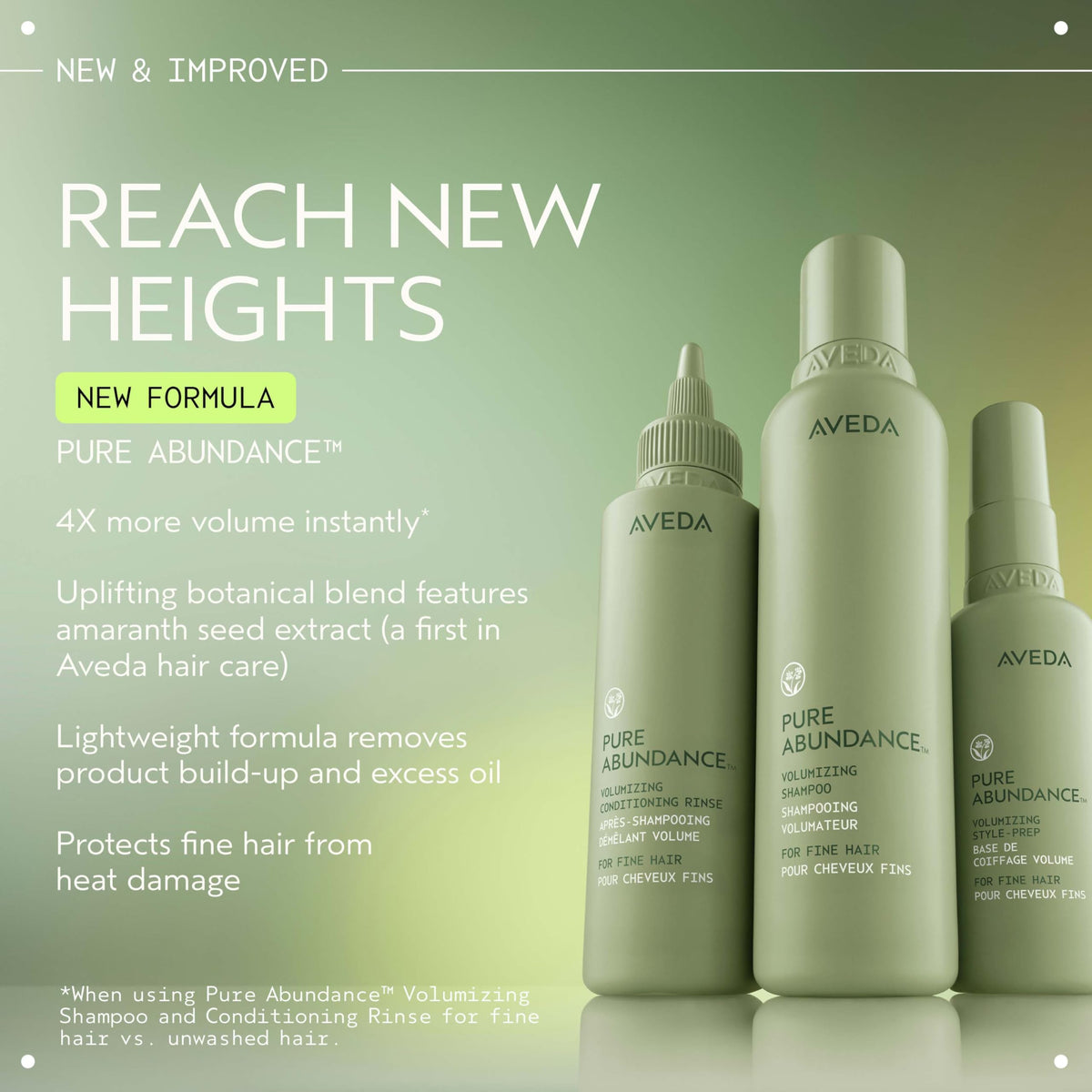 Gray AVEDA Pure Abundance Volumizing Style-Prep | Lightweight Volumizing Prep Spray For Fine Hair | Heat Protection Spray | Notes of Jasmine, Peppermint, Pamarosa and Ylang Ylang | 3.4 Fl Oz