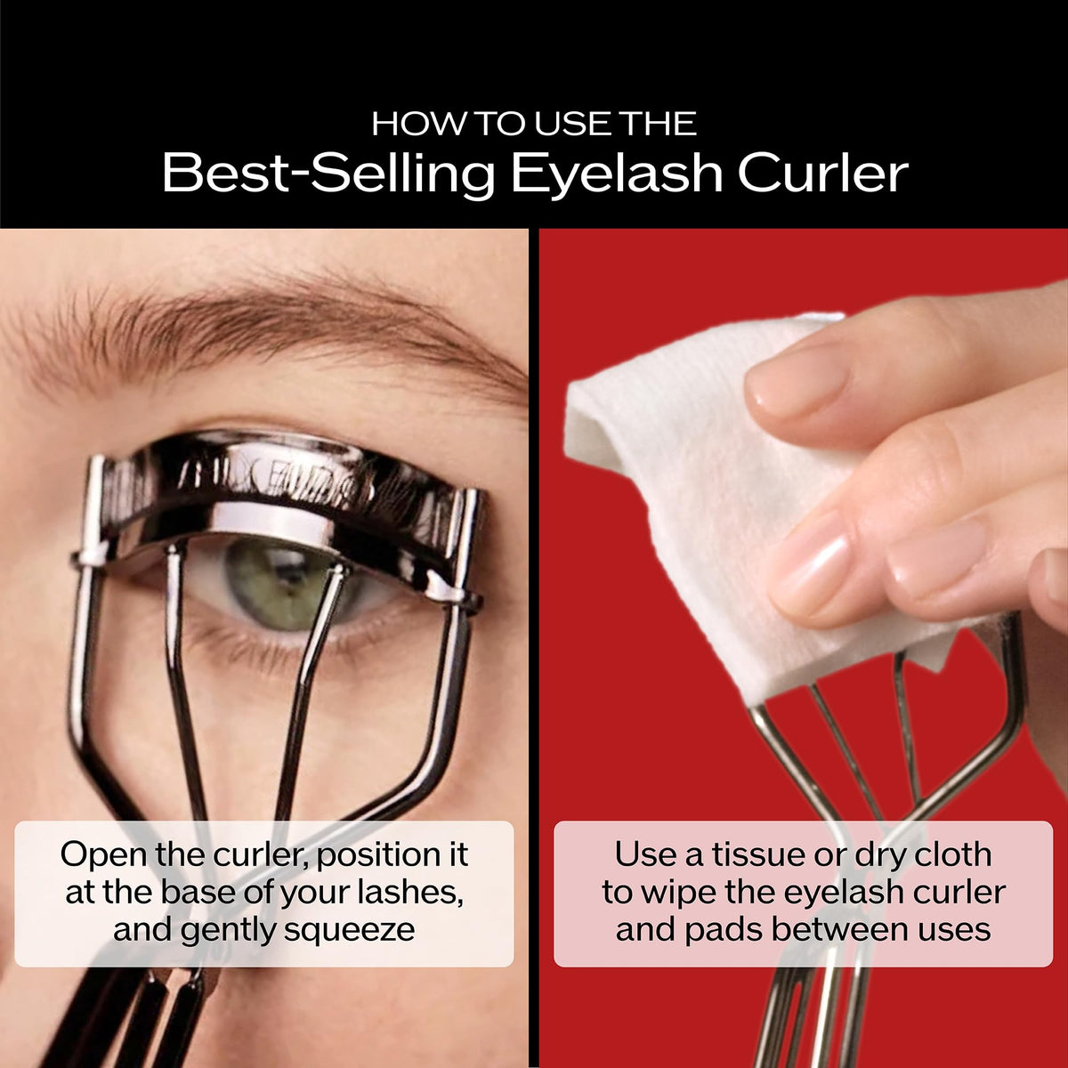 Black Shiseido Eyelash Curler Pad - Includes 2 Refill Pads - Use with Eyelash Curler to Crimp & Curl Lashes for Perfect, Eye-Framing Fringe