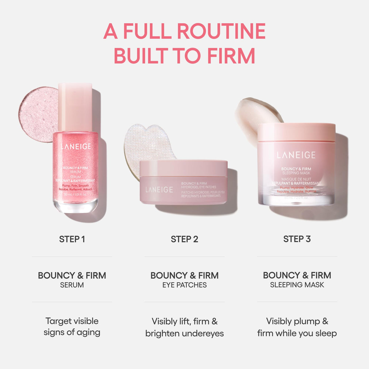 White Smoke LANEIGE Bouncy & Firm Hydrogel Eye Patches
