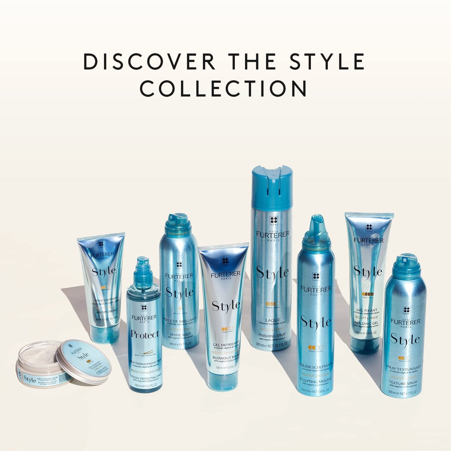 Seashell Rene Furterer STYLE Holding Gel - Sculpts & Styles with Strong Hold - With Moisturizing Jojoba Extract - For All Hair Types - Vegan & Silicone-Free - 5.0 fl. oz.