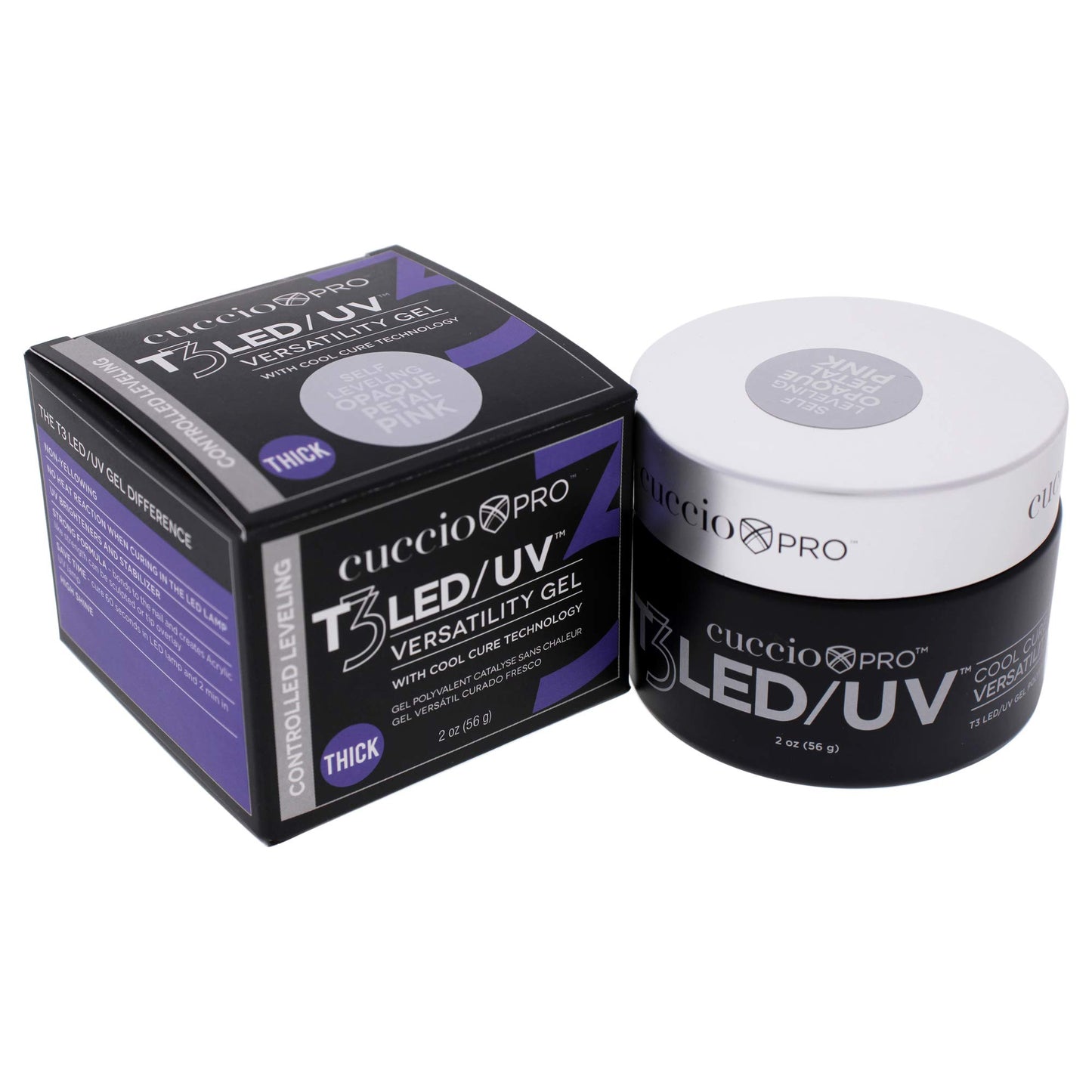 White Smoke Cuccio Pro T3 LED/UV Cool Cure Versatility Gel - Self-Levelling Gel With Calcium - Incredibly Flexible - Strong Adhesion - High Shine Finish - Fast Application - Opaque Petal Pink - 2 Oz Nail Gel
