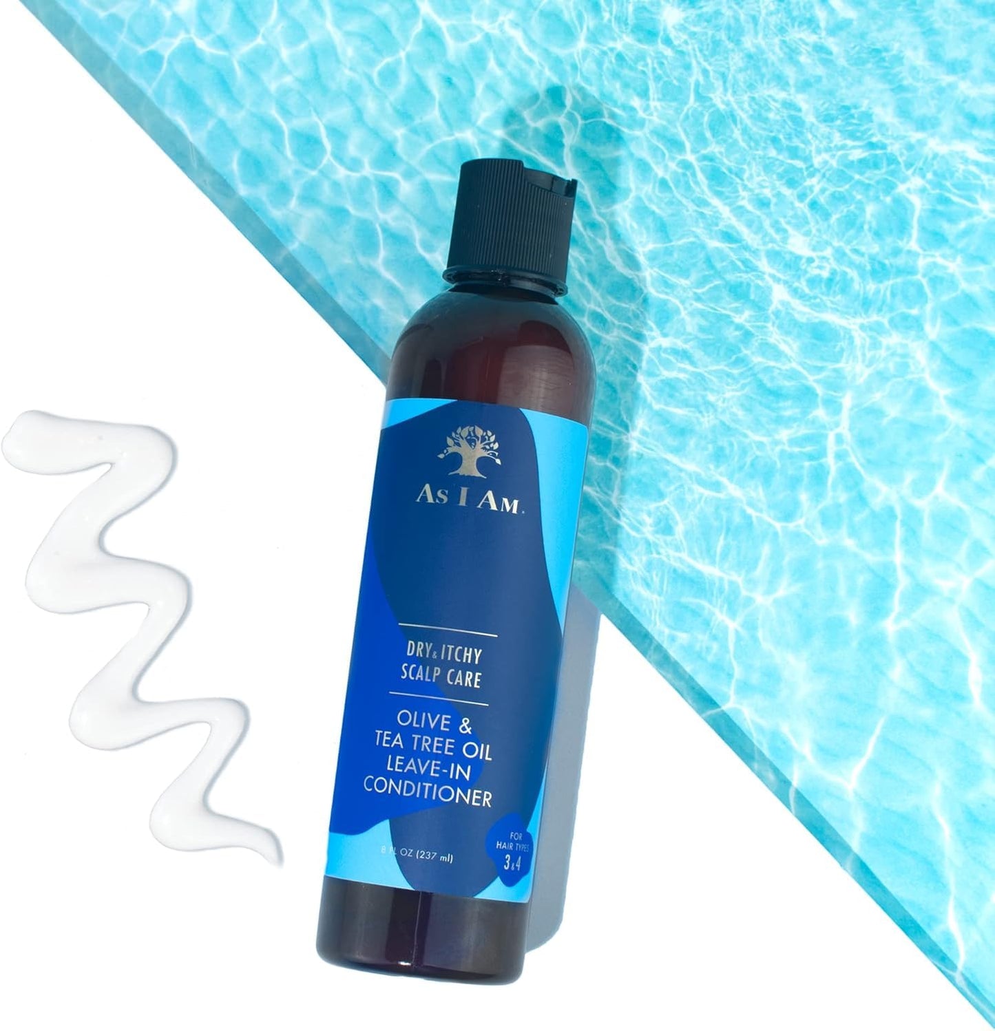 White Smoke As I Am Dry & Itchy Scalp Care Leave In Conditioner - 8 ounce - Enriched with Piroctone Olamine, Ceramides, Olive Oil, and Tea Tree Oil