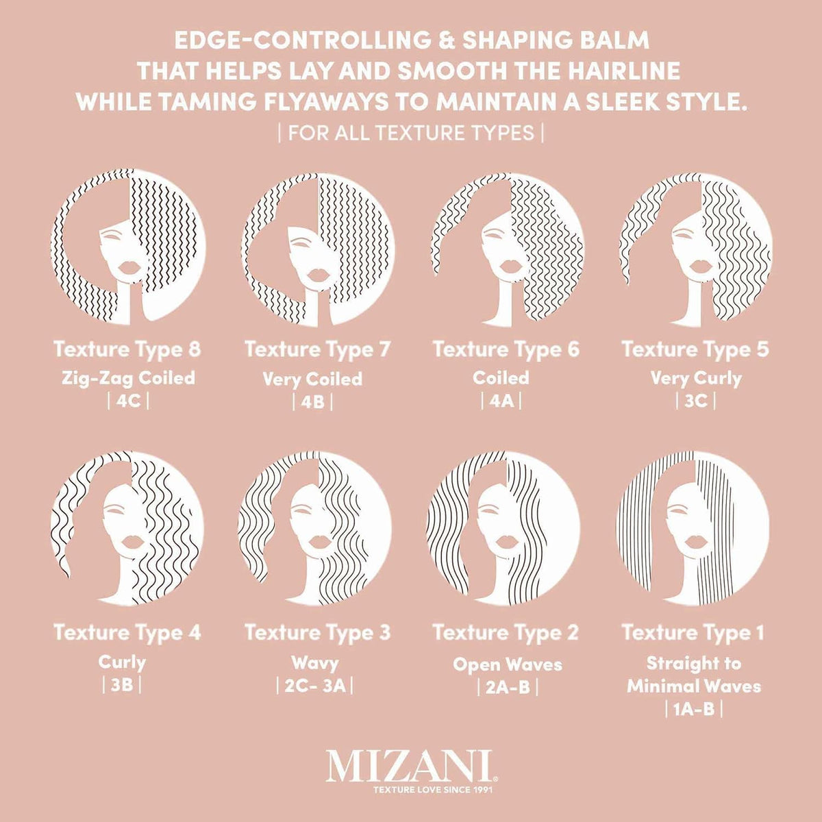 Tan Mizani Artful Edges Control Hair Gel - Flake-Free With No Buildup