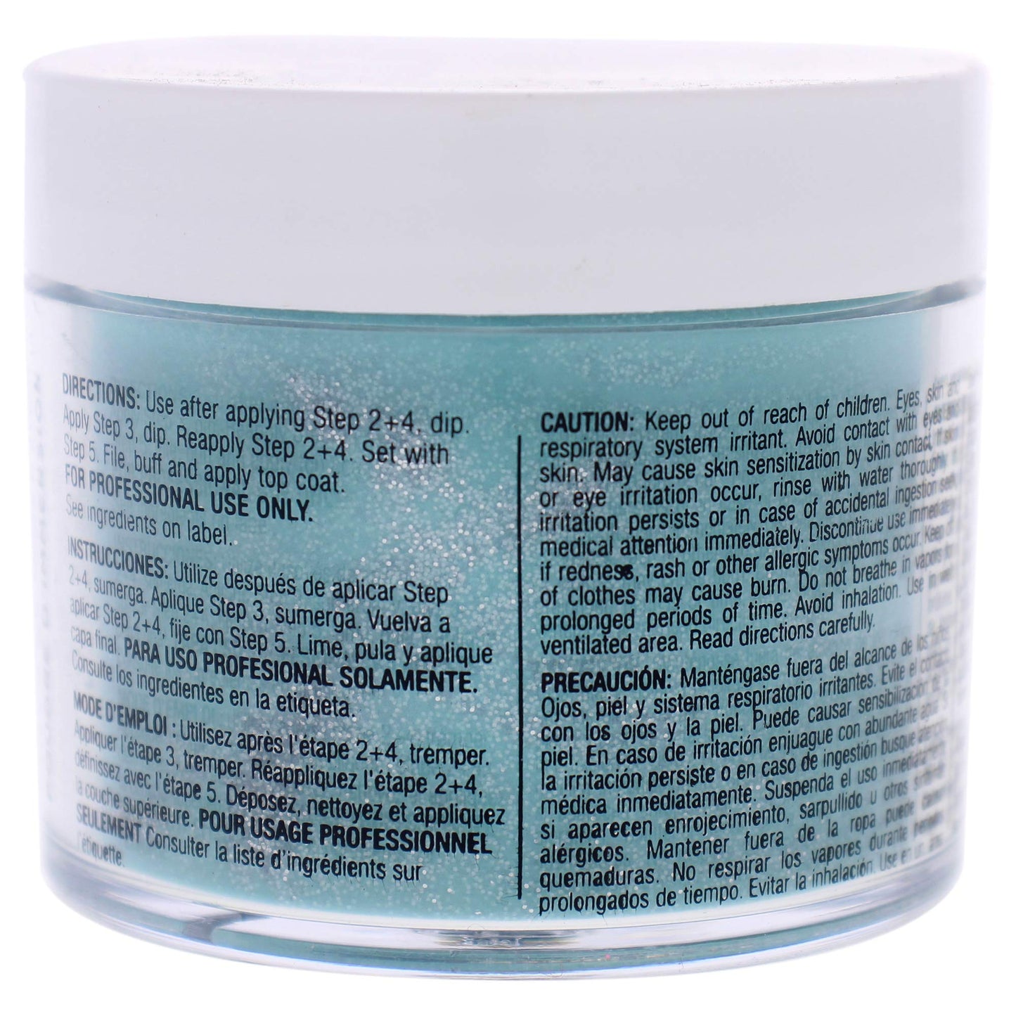 Light Gray Pro Powder Polish Nail Colour Dip System - Jade with Silver Glitter by Cuccio Colour for Women - 1.6 oz Nail Powder