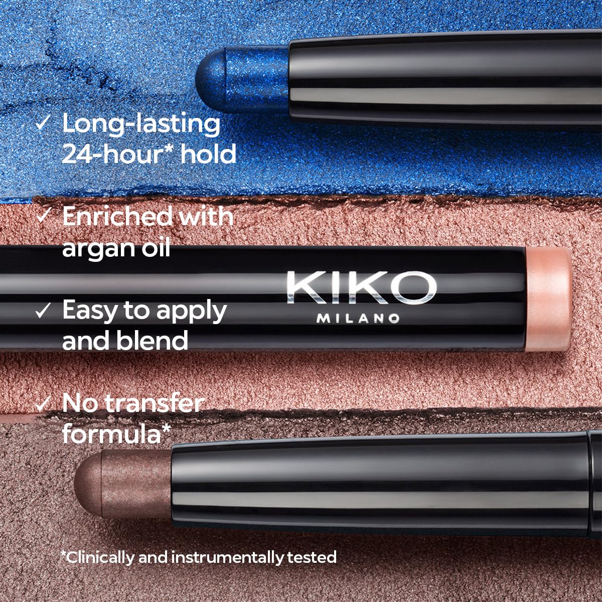 Black KIKO Milano Long Lasting Eyeshadow Stick, 01 Holo White