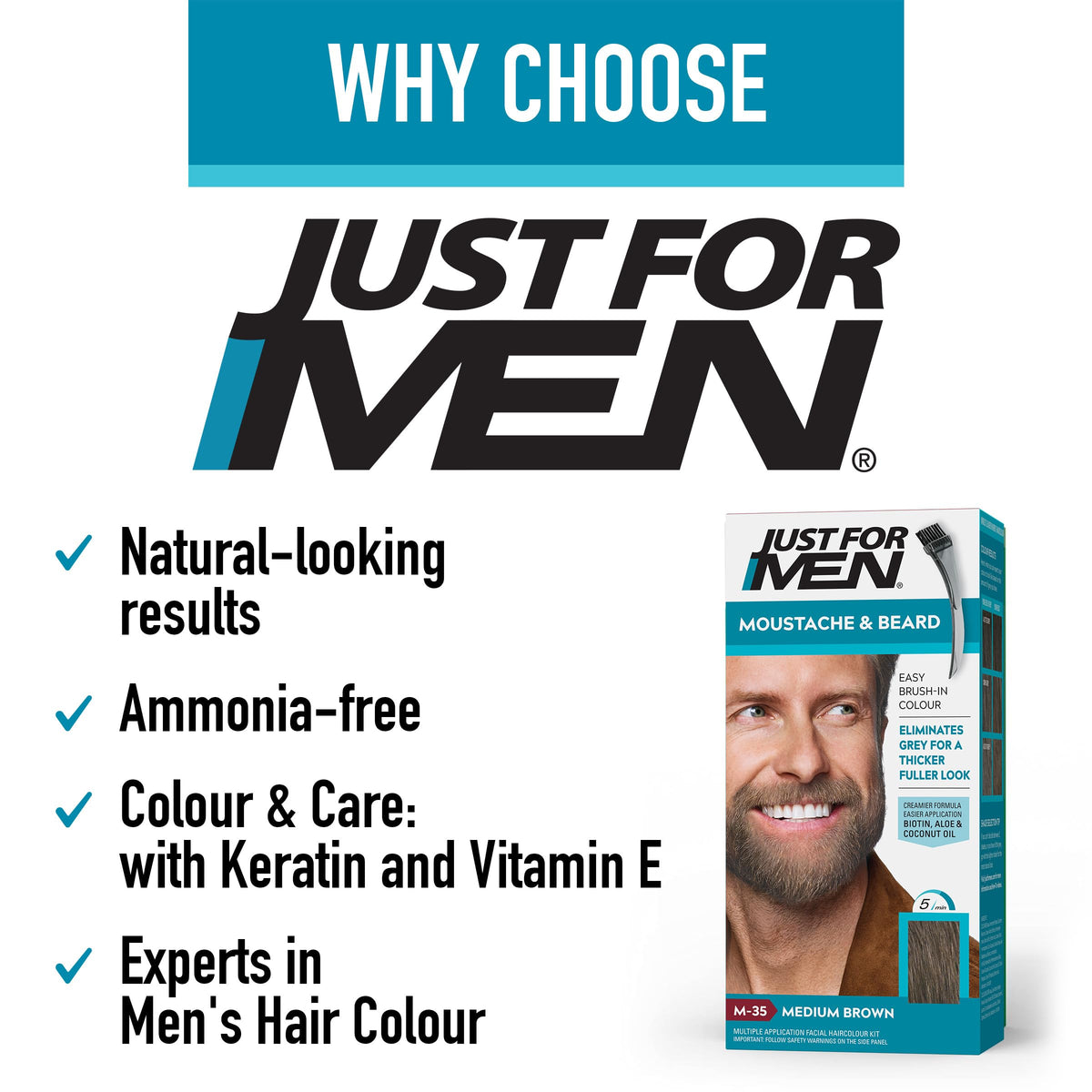 White Smoke Just for Men M30 Light Medium Brown Hair Color 28.4 g
