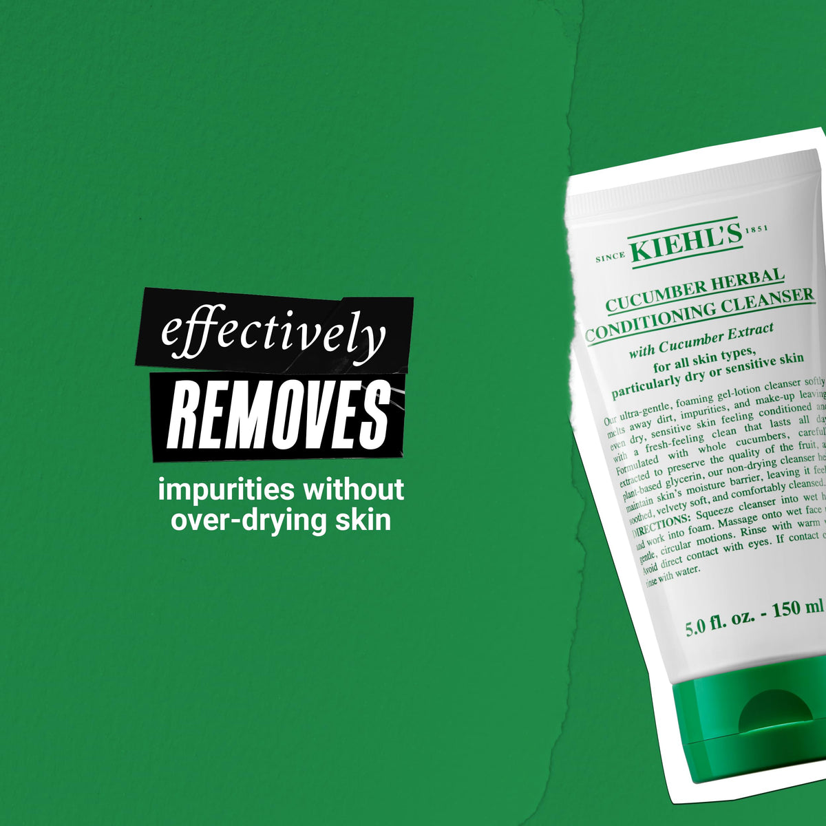 Sea Green Kiehl's - Cucumber Herbal Cleanser - Gentle Face Wash - 5 fl oz