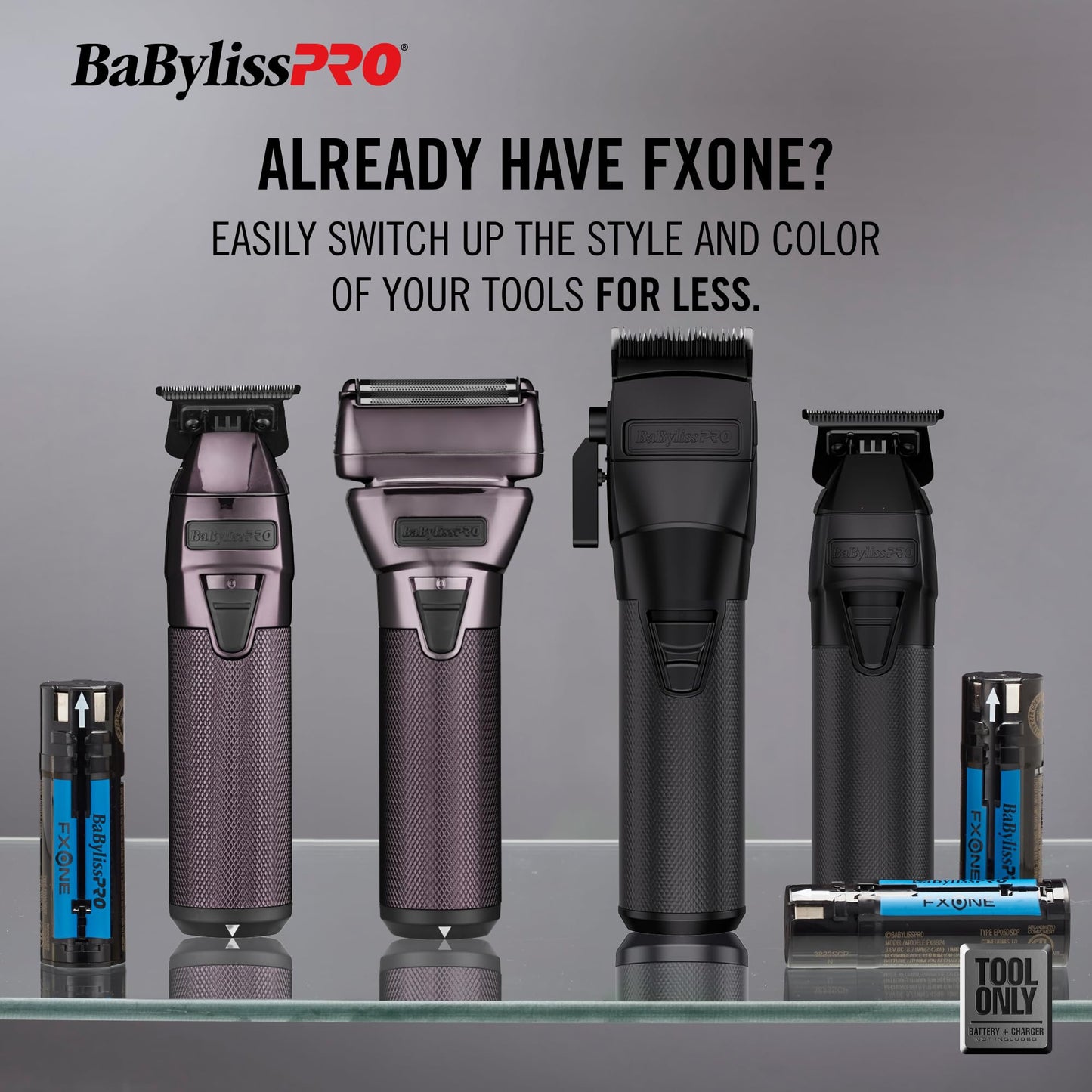 Dark Gray BaBylissPRO® FXONE BlackFX Tool Only Hair Clipper + Hair Trimmer