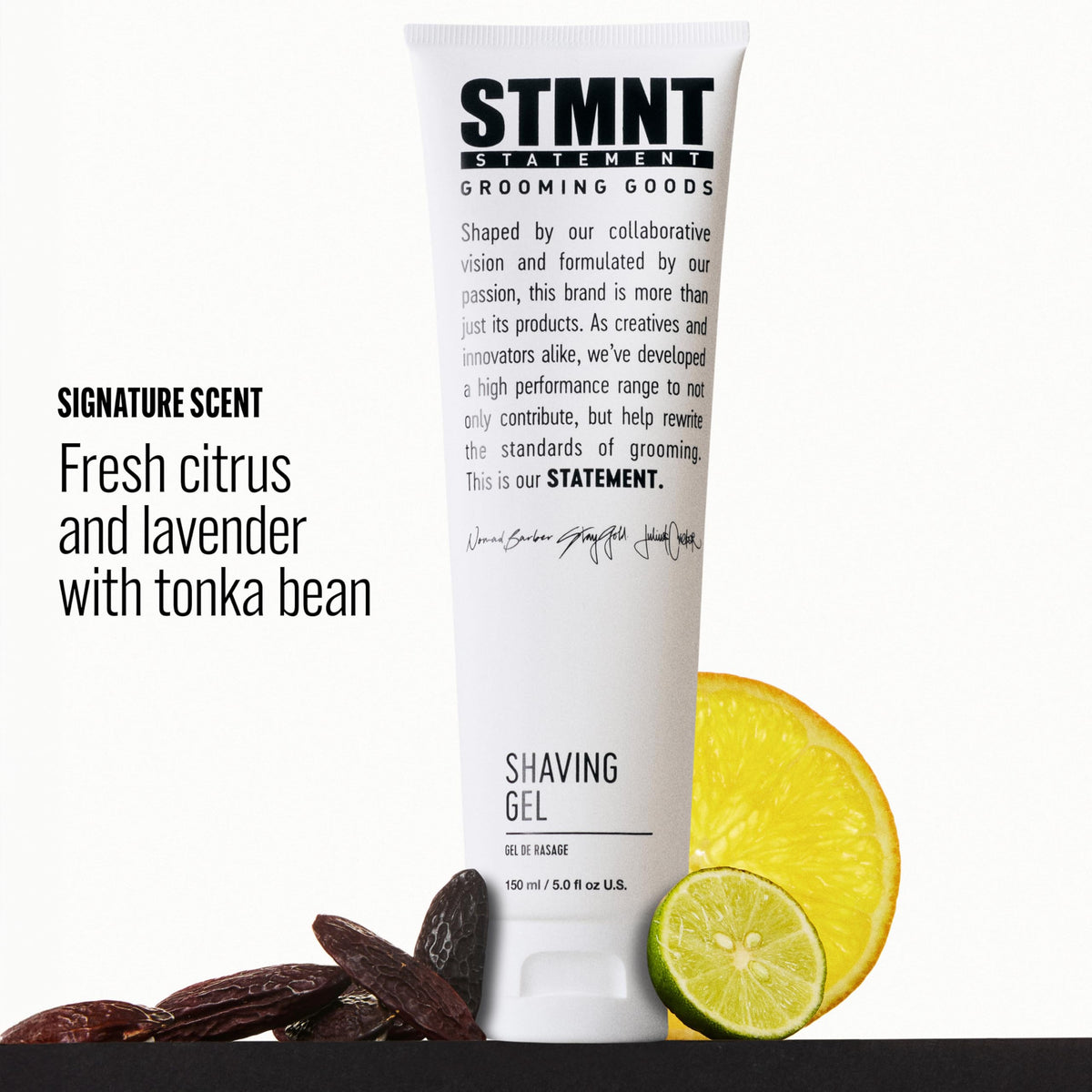 White Smoke STMNT Grooming Goods Shaving Gel, 5 oz | Transparent Formula | Irritation-Free Shave | Non-Foaming | Non-Drying