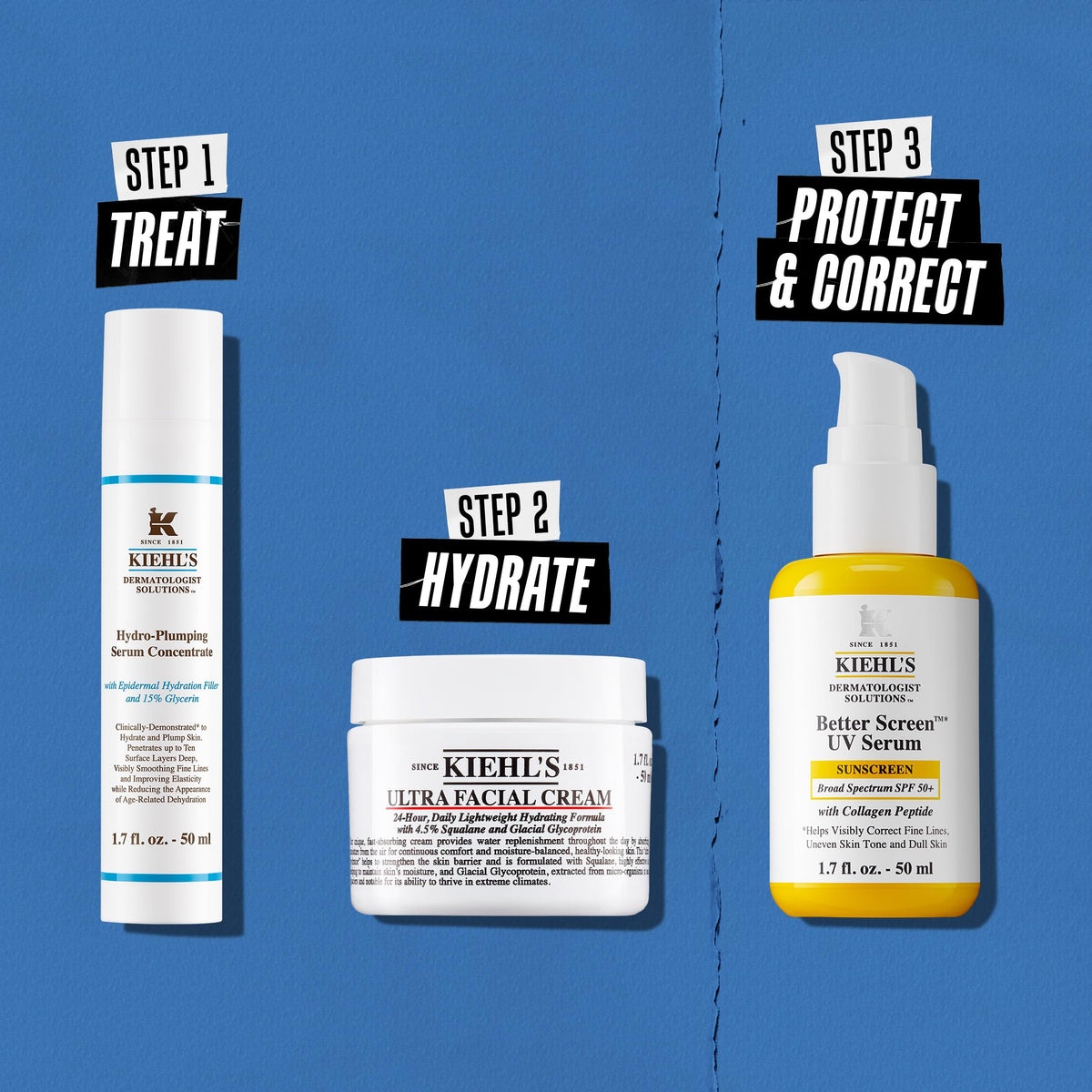 Steel Blue Kiehl's - Hydro-Plumping Hydrating Serum Concentrate