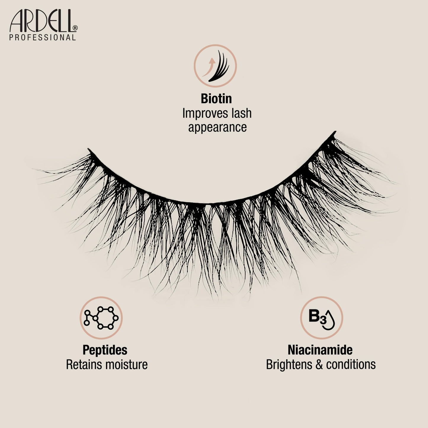 Light Gray Ardell Nourish Lashes 751 – False Eyelashes with Peptides & Biotin Infused Band, Lash Glue Included, Natural Wispy Strip Lashes for Sensitive Eyes