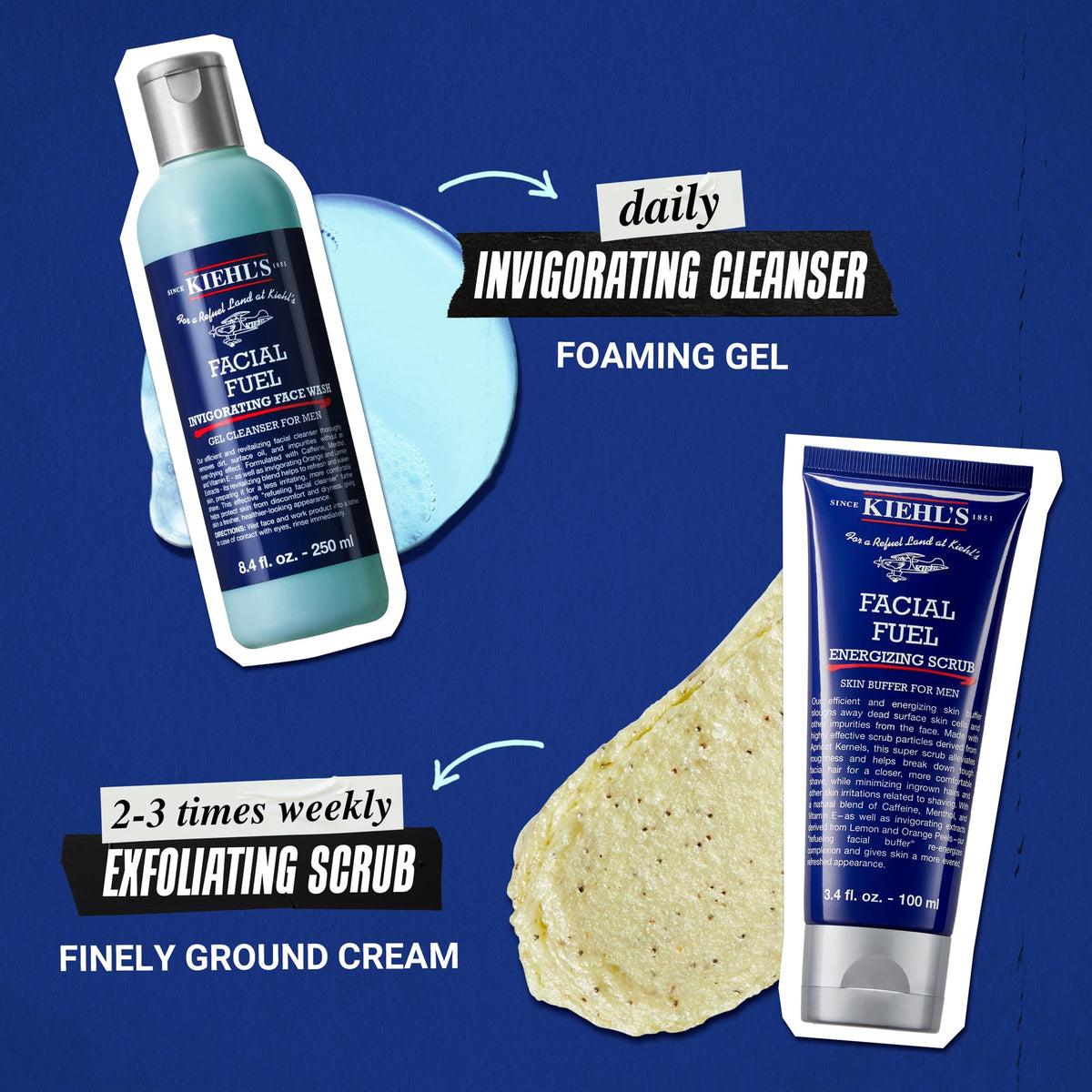 Midnight Blue Kiehl's - Facial Fuel Men's Energizing Face Wash