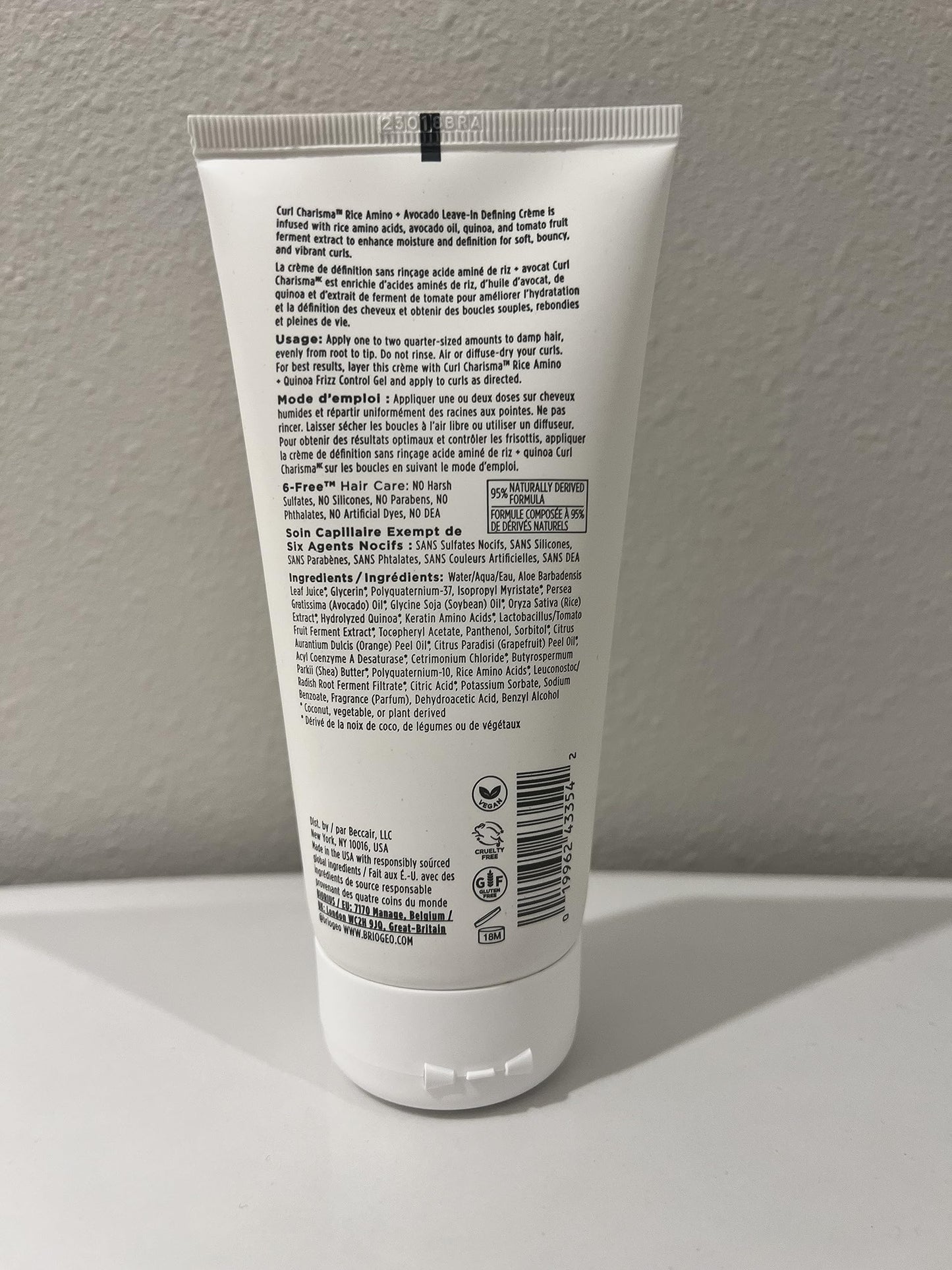 Rosy Brown Briogeo Curl Charisma Rice Amino + Avocado Leave-In Defining Crème, Anti Frizz Hair Styling Moisturizer, Leave In Cream for Wavy, Curly, Coily Hair, Boosts Hydration, Vegan, Cruelty-Free