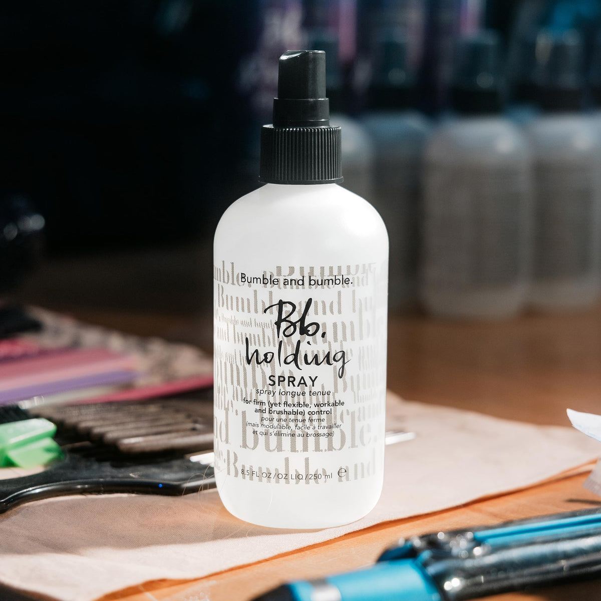 Black Bumble and bumble. Non-Aerosol Holding Hair Spray | For Firm Control | For All Curly, Wavy, Straight Hair Types, 8.5 Fl Oz