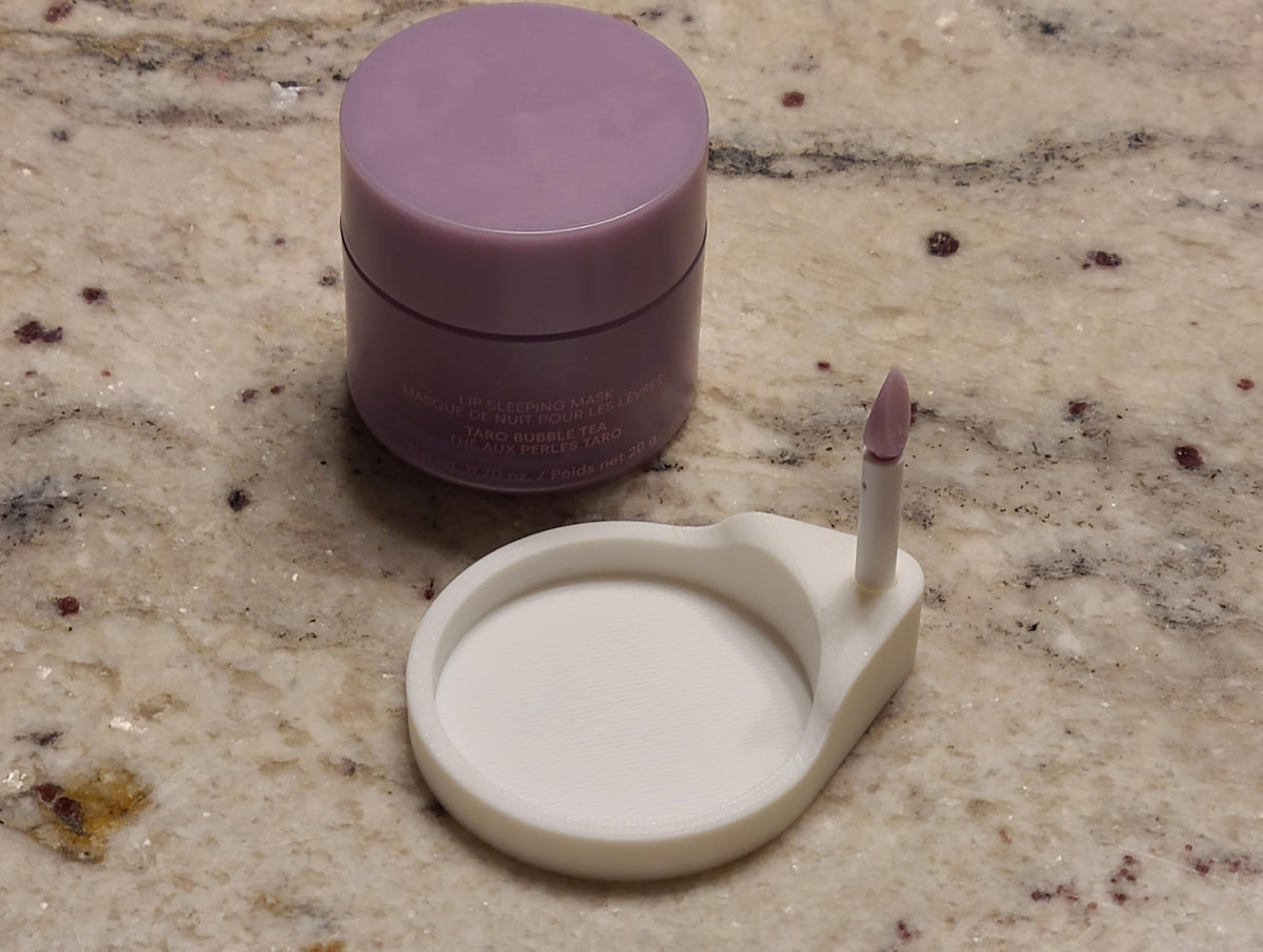 Rosy Brown Novarellian Storage Stand for LANEIGE Lip Sleeping Mask Pot & Applicator - Organizer Base to Keep Scoop Clean & Tidy - 2 pieces
