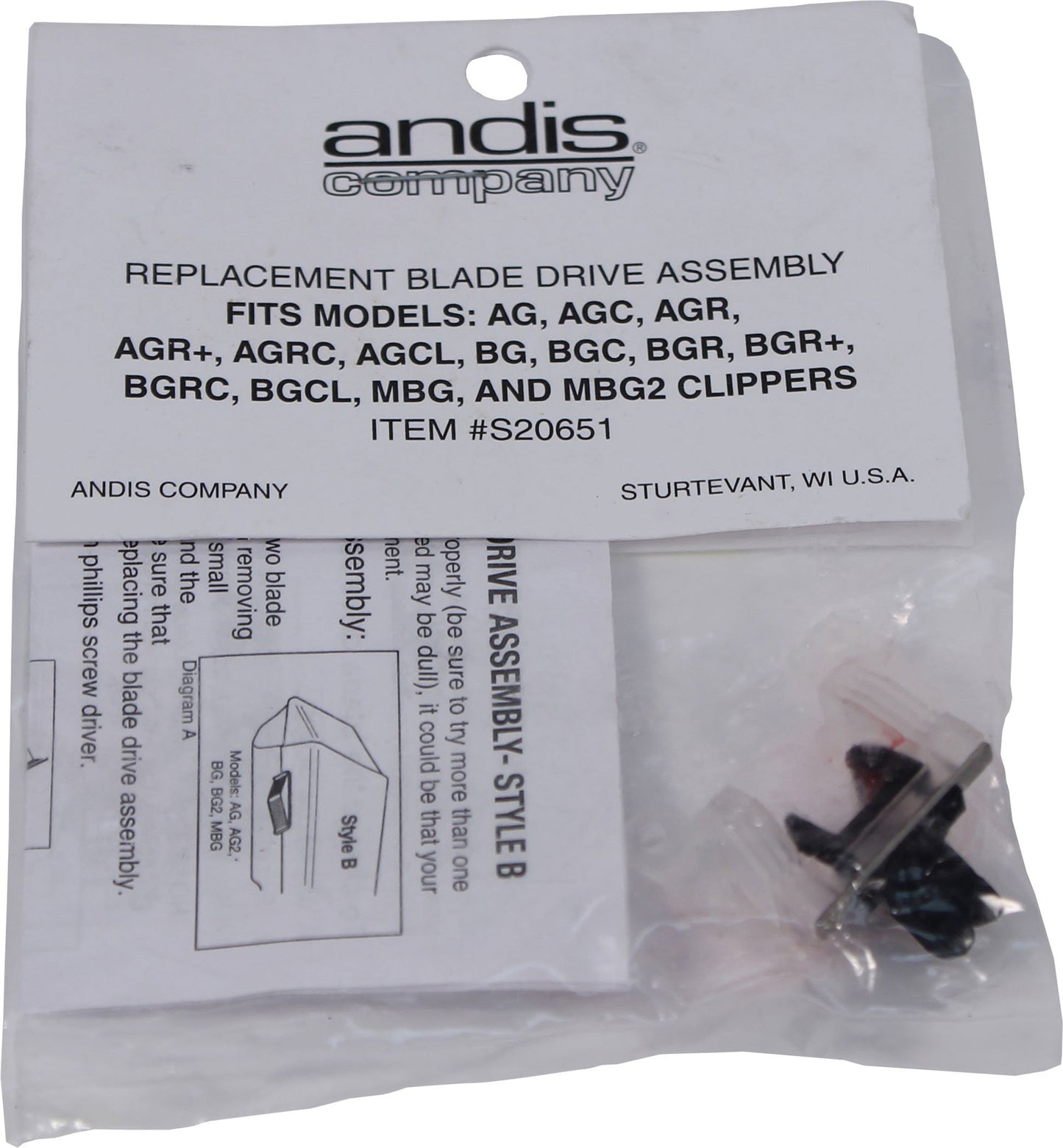 Gray Andis Drive Assembly Lever Replacement Blade for Pet Clipper