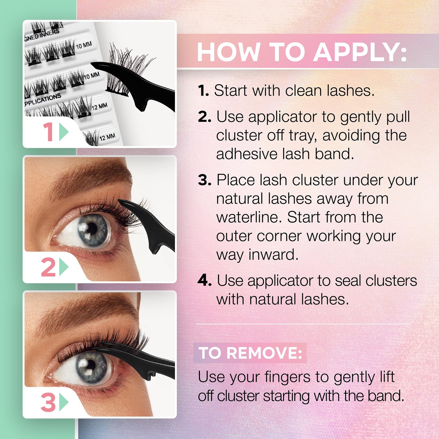 Misty Rose Ardell Naked Press On Lashes Underlash Extensions – Tapered Fibers, Pre-Glued Lash Clusters, Self Adhesive Eyelashes, No Glue Needed Eyelash Clusters, DIY Lash Extension Kit, 1 Pack