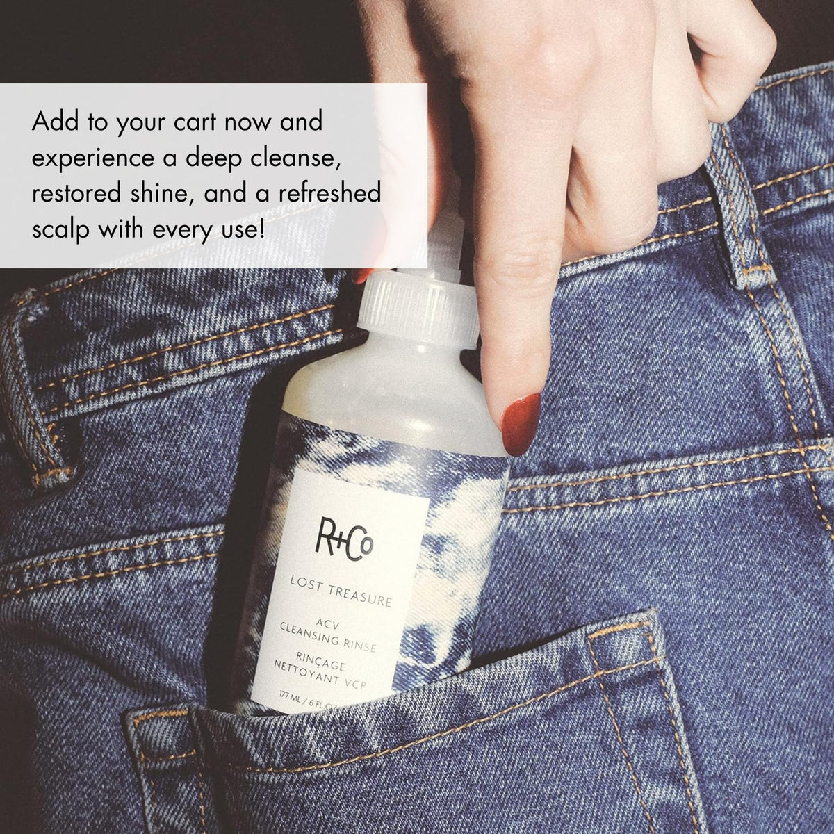 Slate Gray R+Co APPLE CIDER VINEGAR Cleansing Rinse, 6 Oz