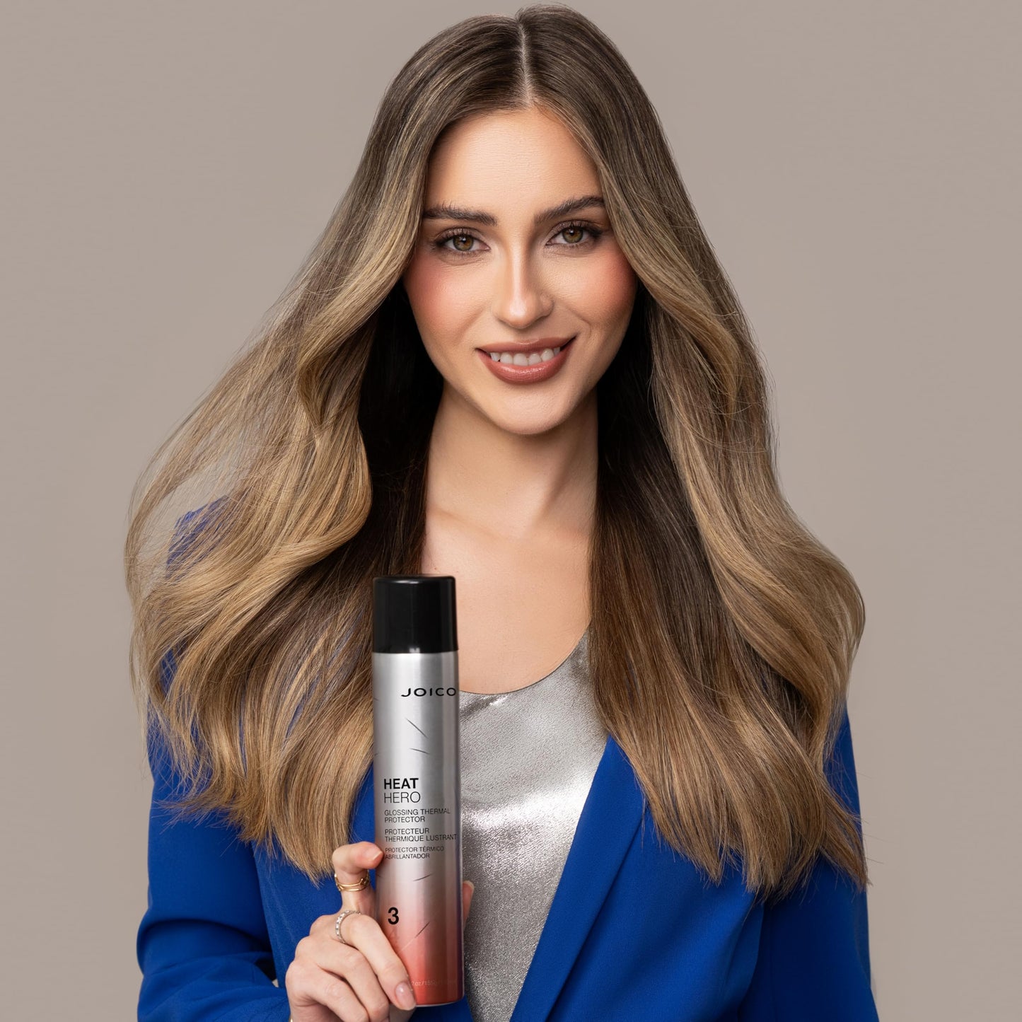 Dark Gray Joico Heat Hero Glossing Thermal Protector | For Most Hair Types | Thermal Heat & Humidity Protection | Reduce Split Ends | Boost Shine | Paraben & Sulfate Free | 145g | 5.1 oz