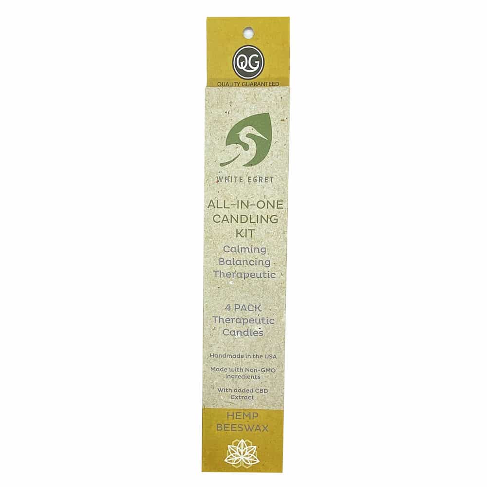 Gray White Egret Hemp Beeswax Therap Candles 1/2",4PK 02198