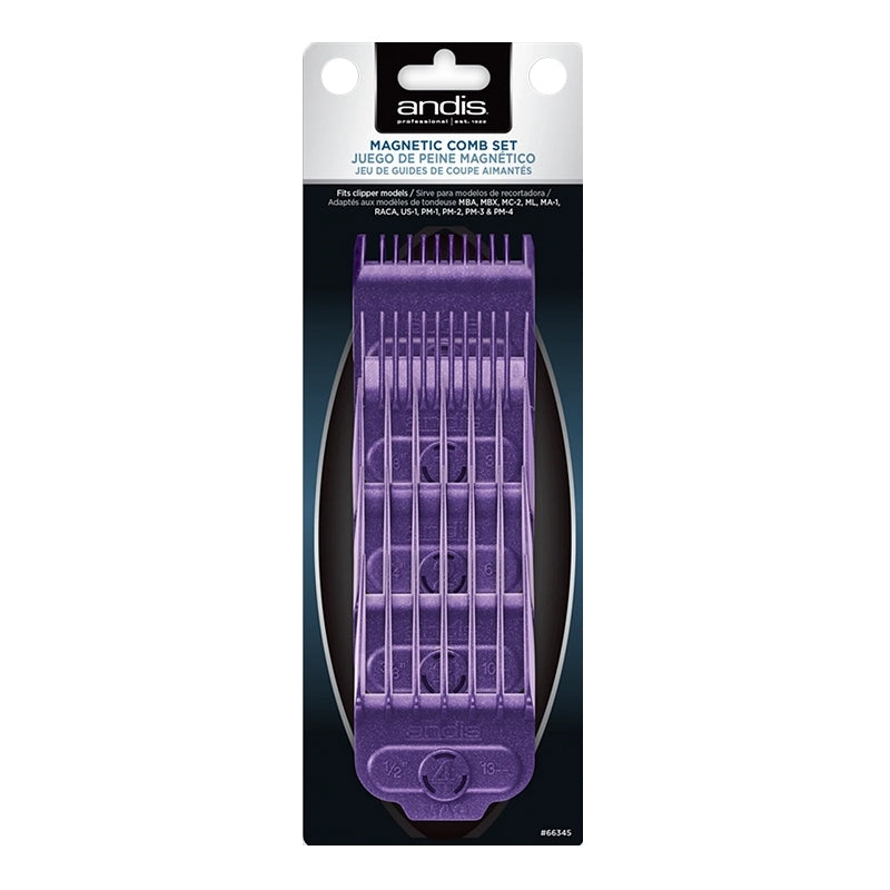 Black Andis (66345) Single Magnetic Comb Set 5/pk