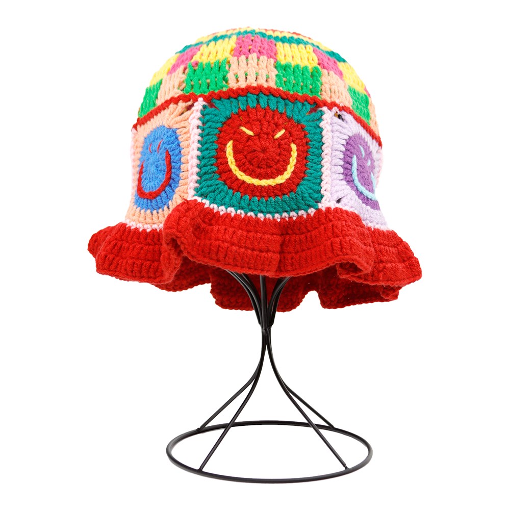 White Smoke KIM & C Handmade Fashion Smile Bucket Hat