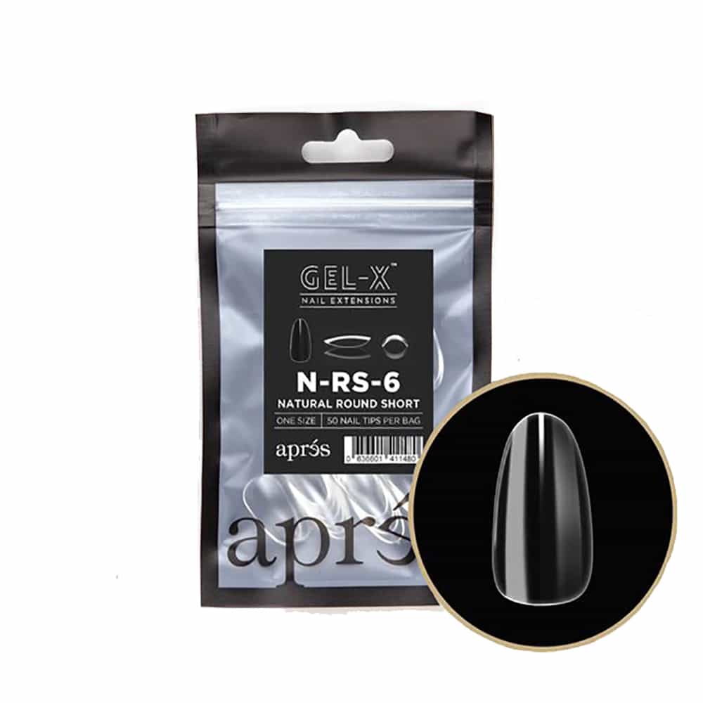 White Smoke Apres Gel-X Tips Natural Round Short 50PK NRS6/97411