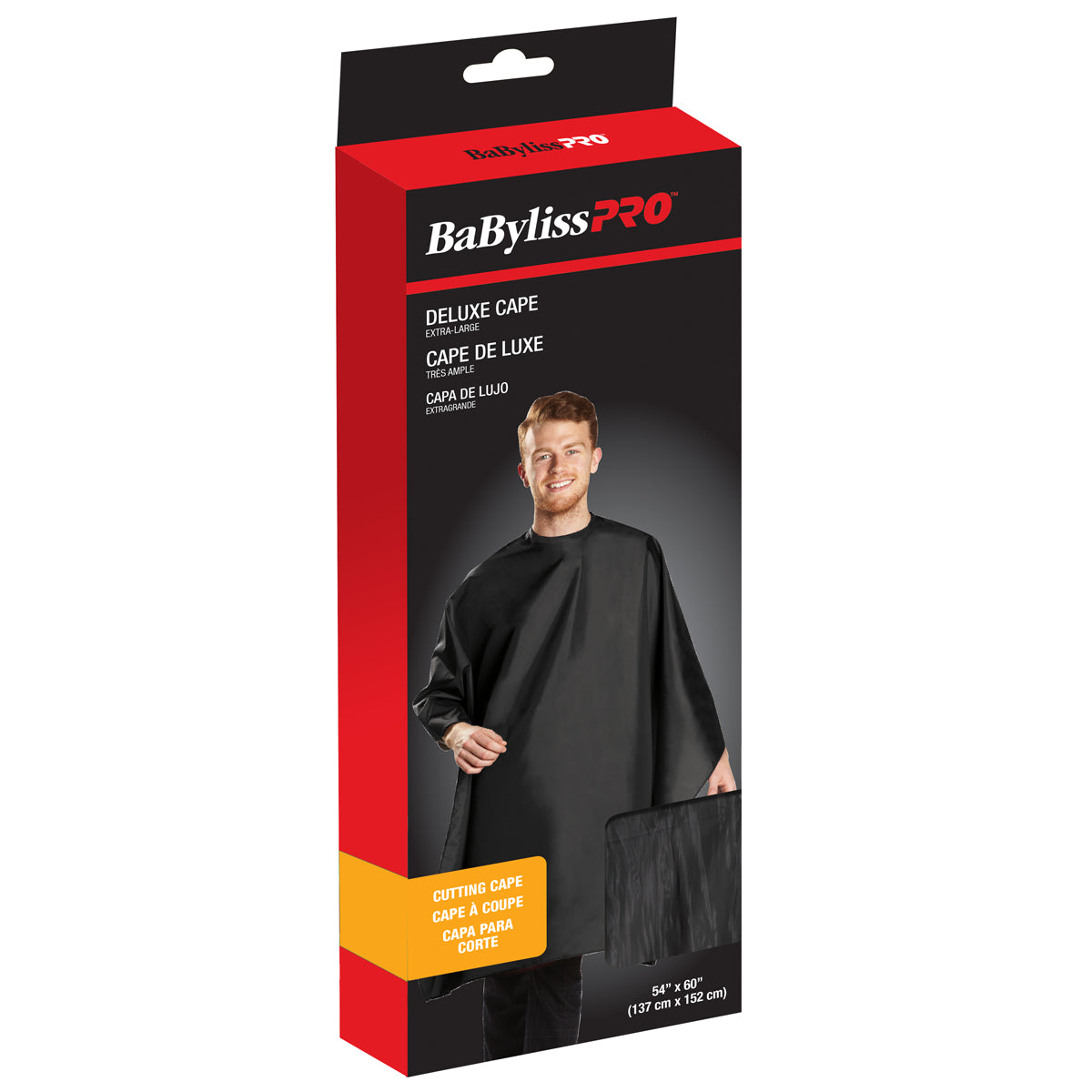 Dark Slate Gray BabylissPRO Deluxe Cutting Cape with Self-Adhesive Neck Closure – Black